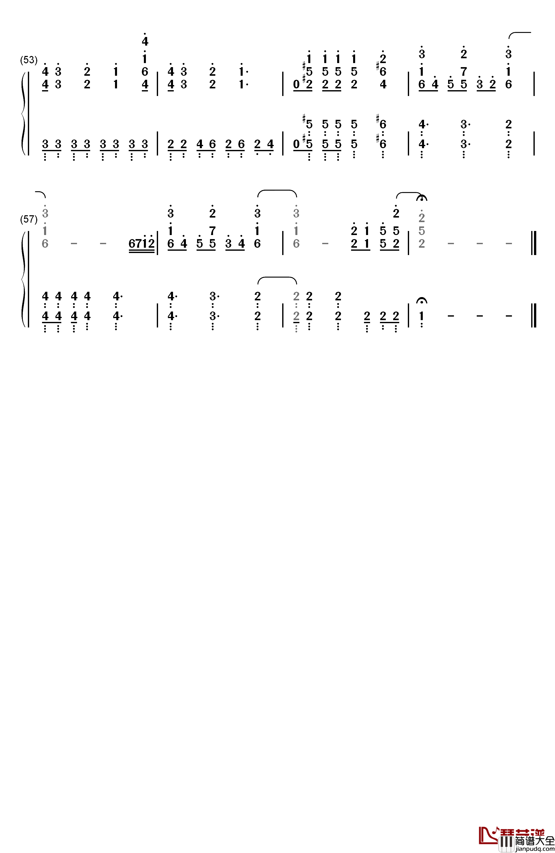 ユキトキ钢琴简谱_数字双手_やなぎなぎ