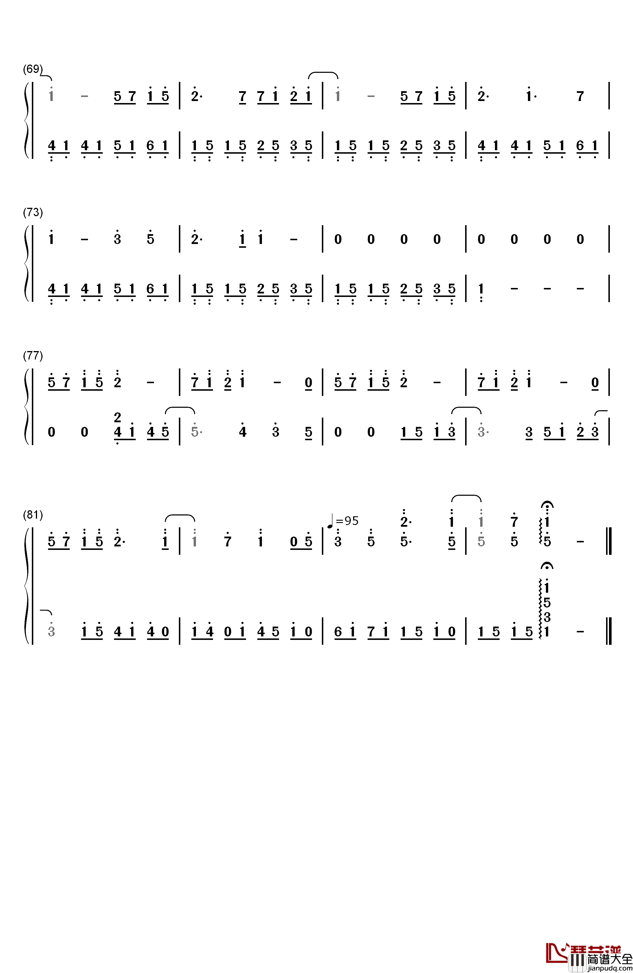 Saya's_Song钢琴简谱_数字双手_Lia