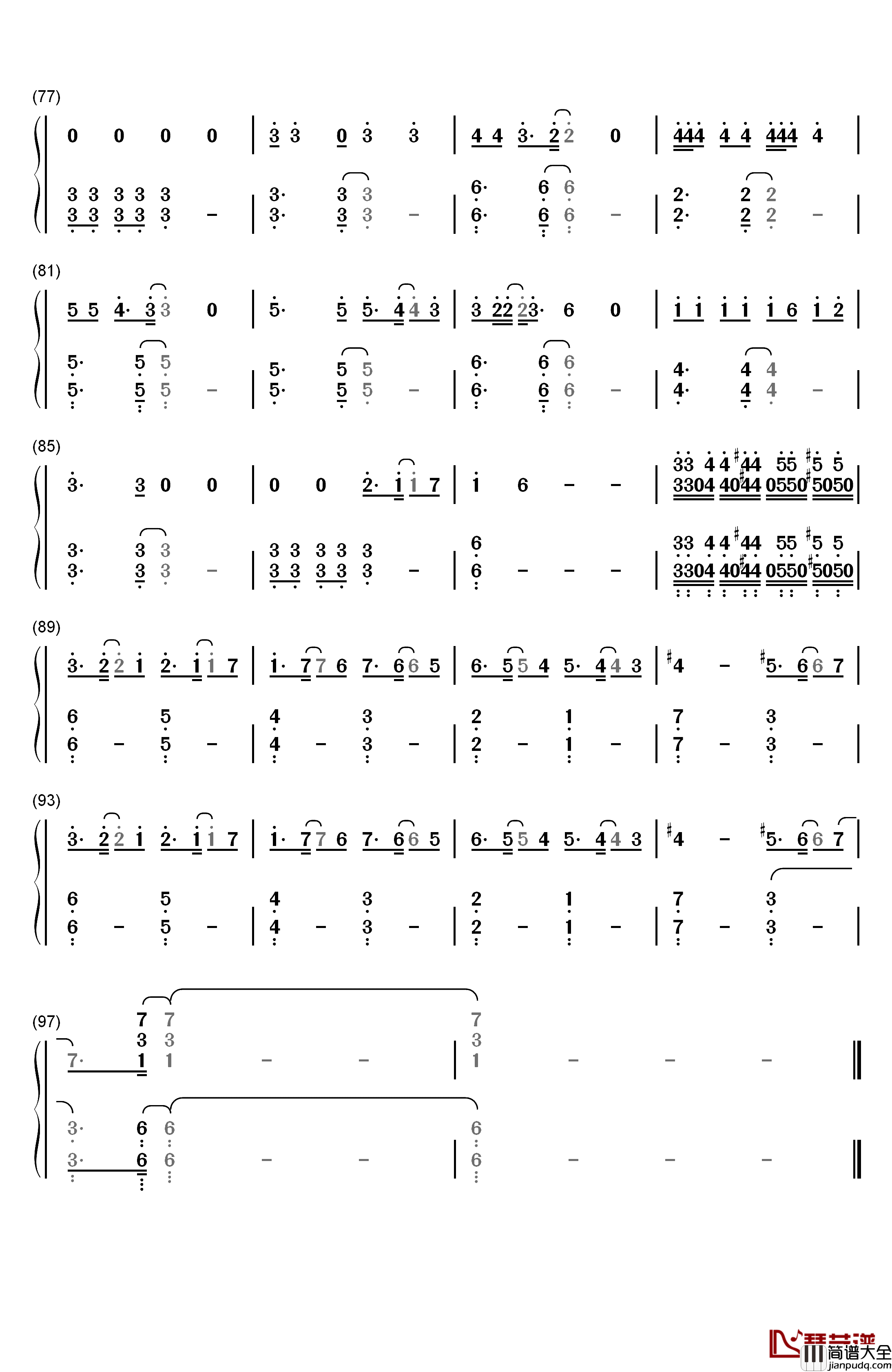 インフルエンサー钢琴简谱_数字双手_乃木坂46