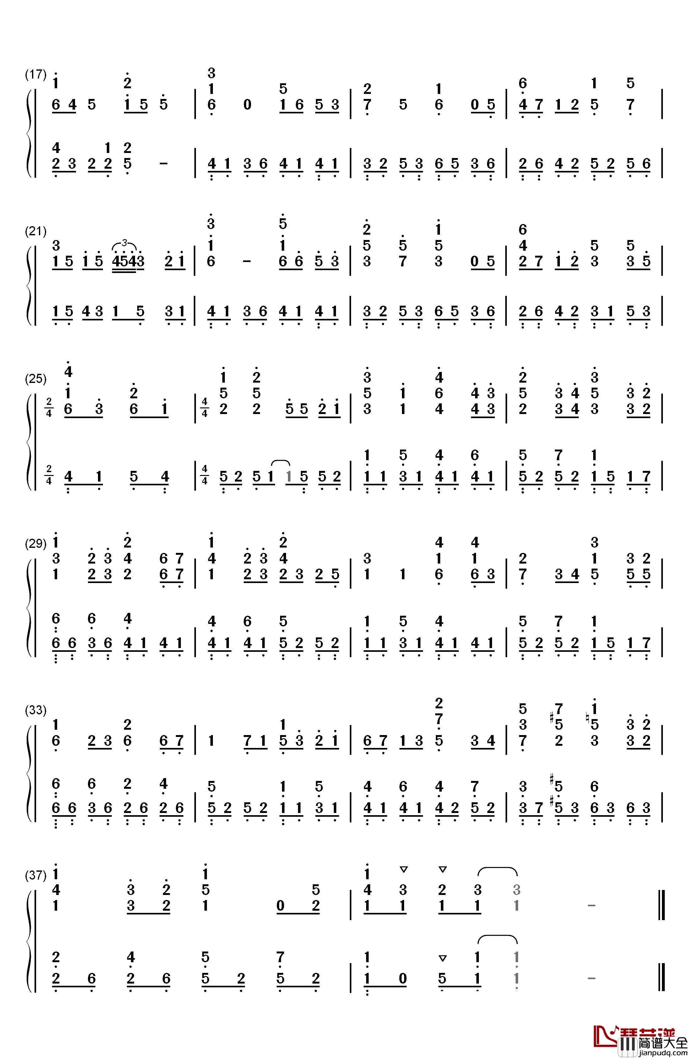 君のとなり_わたしの場所钢琴简谱_数字双手_南条爱乃