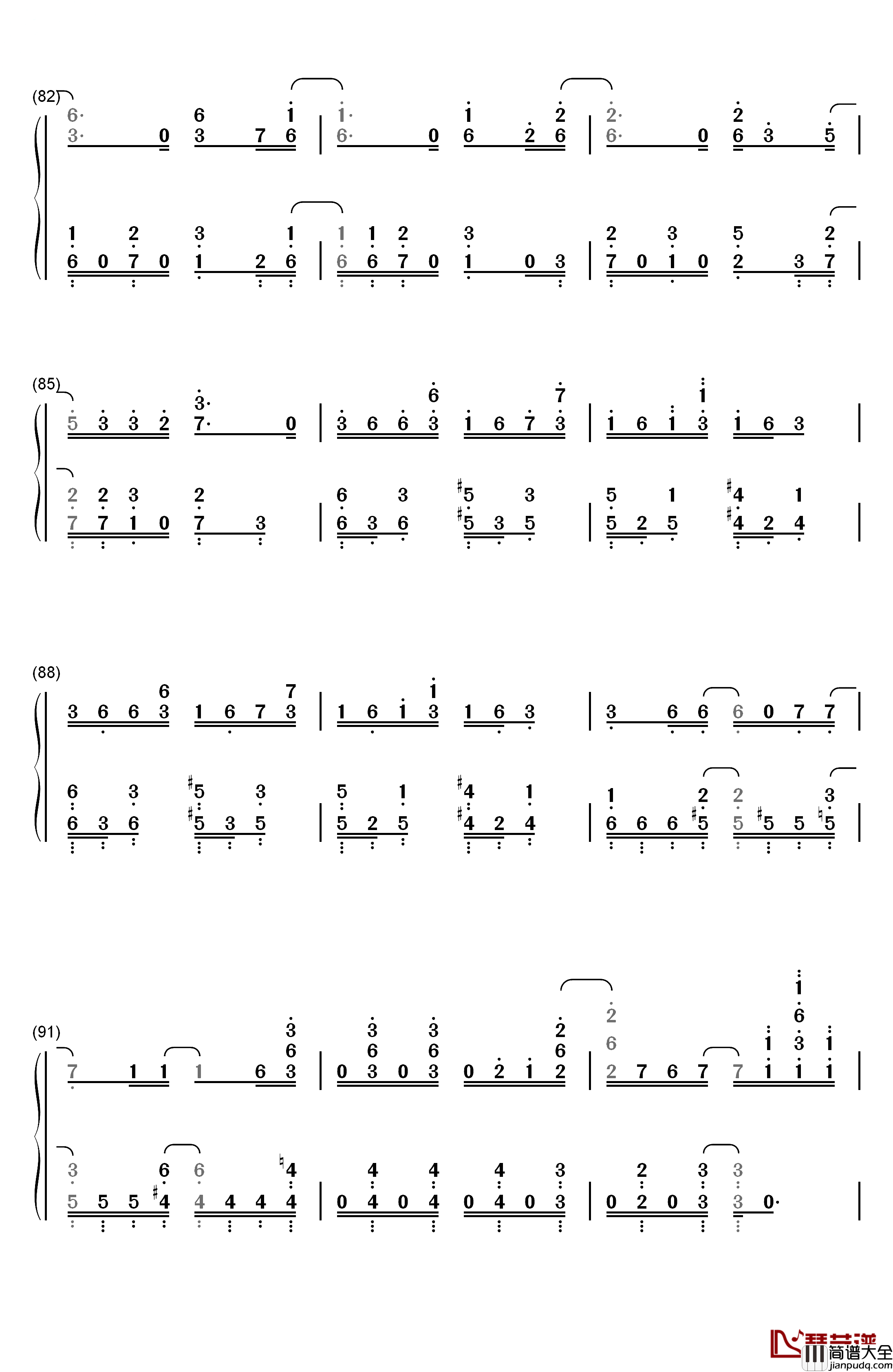 セツナドライブ钢琴简谱_数字双手_IA