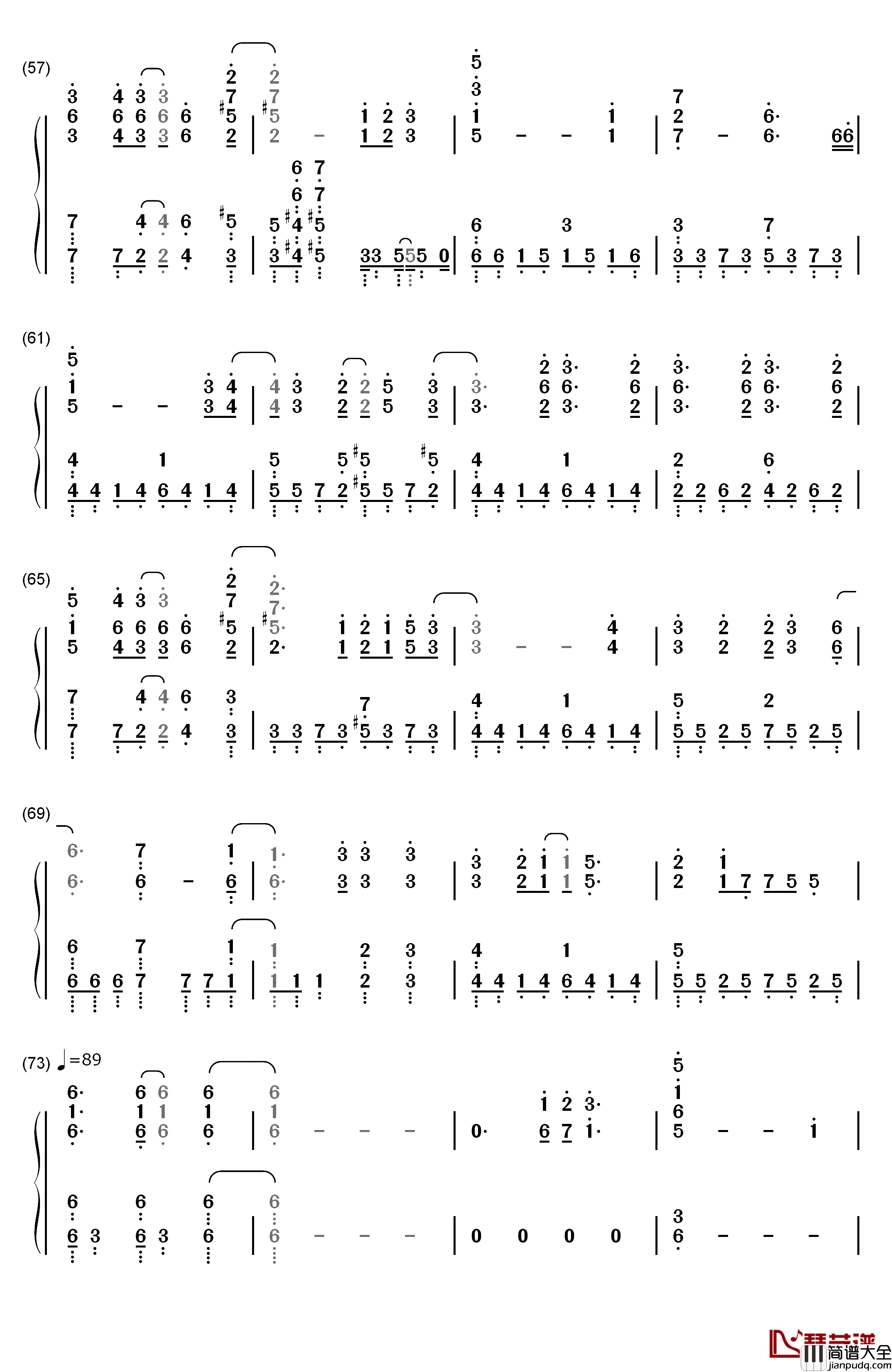 crossing_field钢琴简谱_数字双手_LiSA