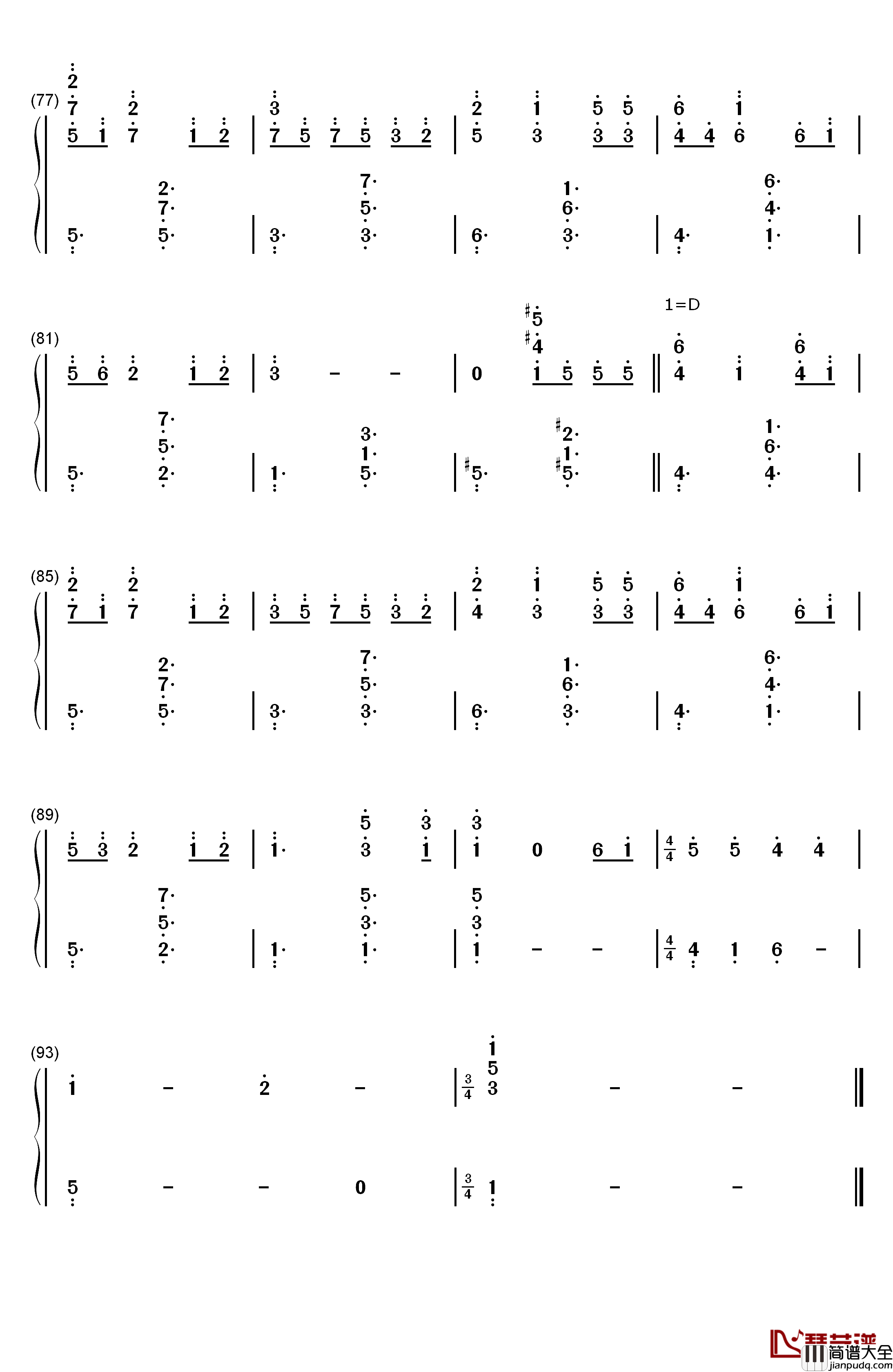 lonely_christmas钢琴简谱_数字双手_陈奕迅