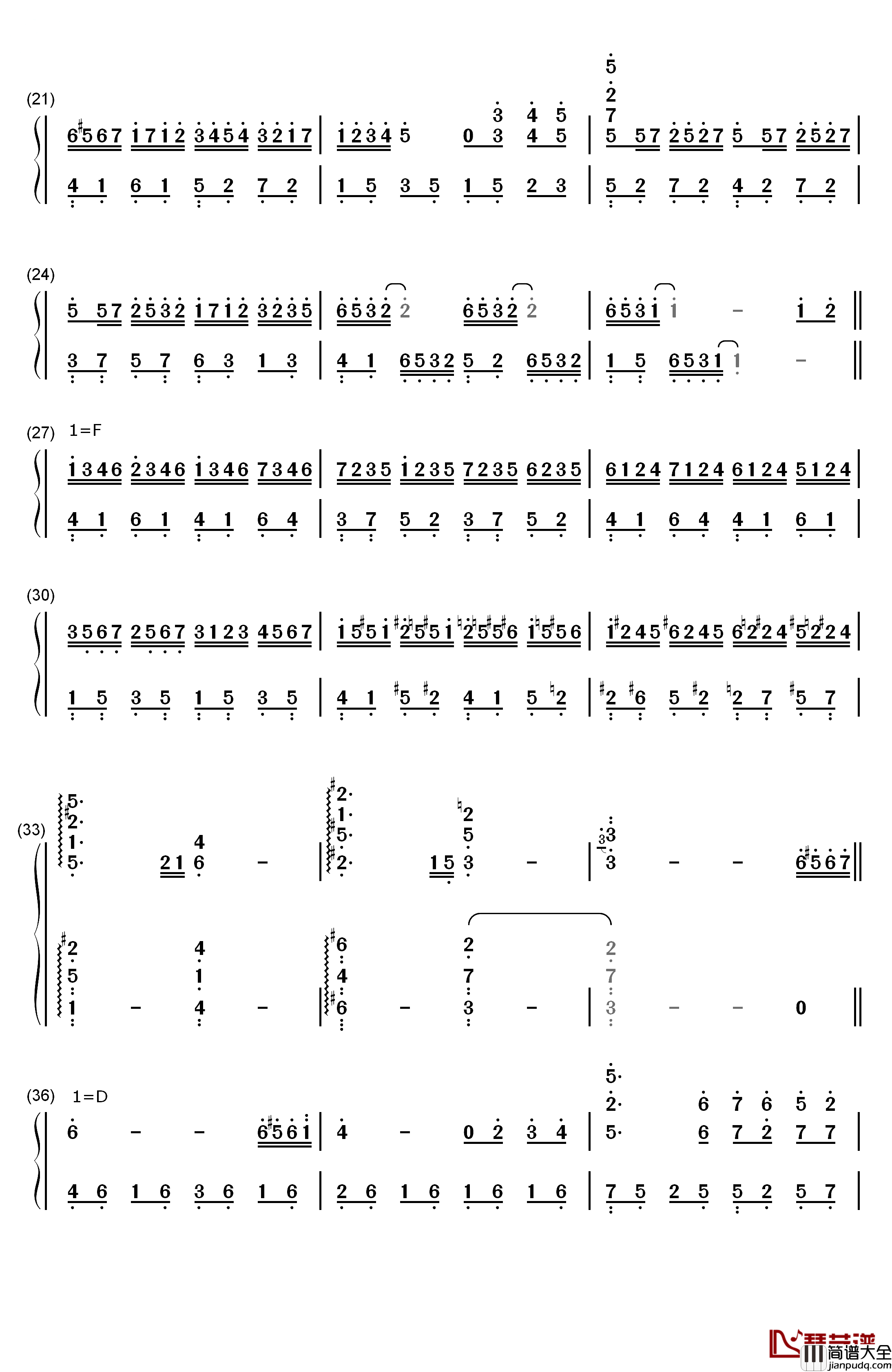 Spring钢琴简谱_数字双手_久石让