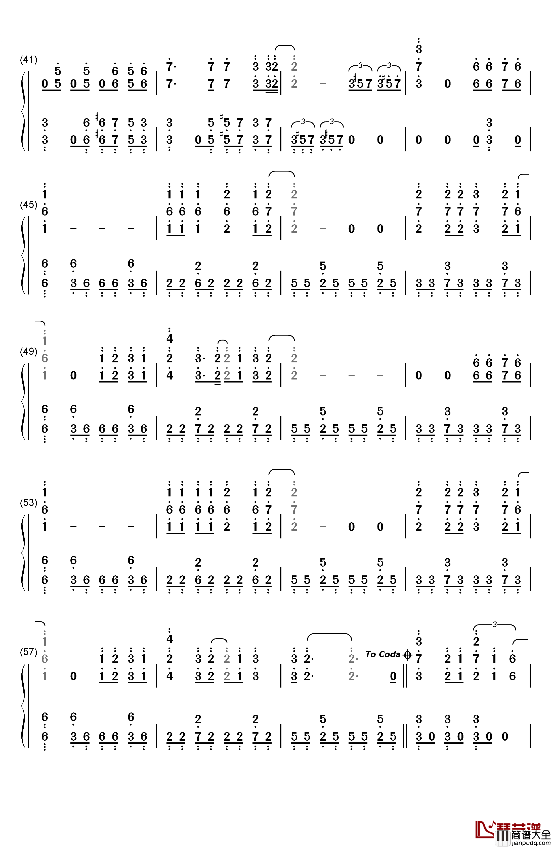 いけないボーダーライン钢琴简谱_数字双手_Walküre