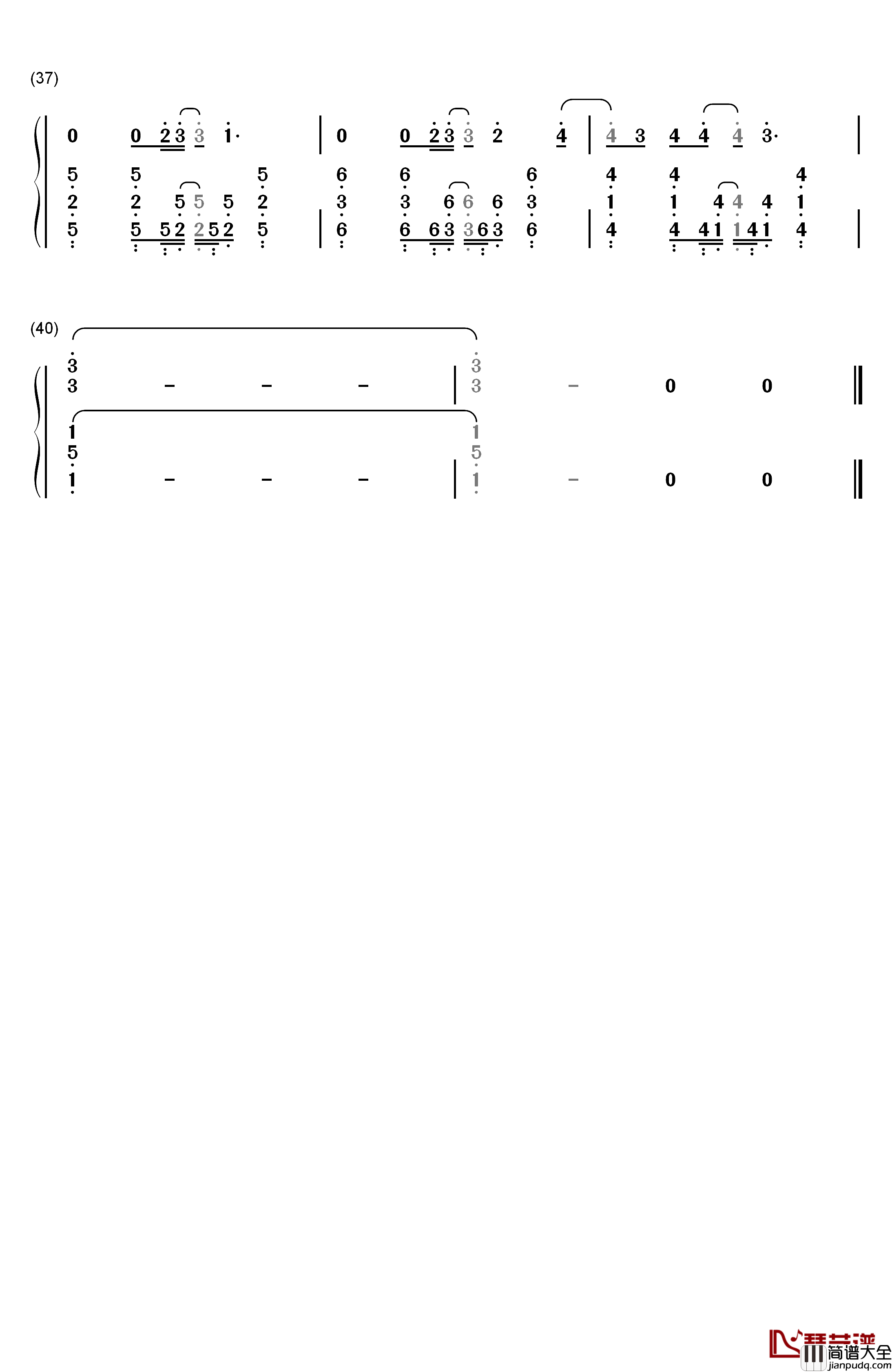 話をしよう钢琴简谱_数字双手_Glim_Spanky