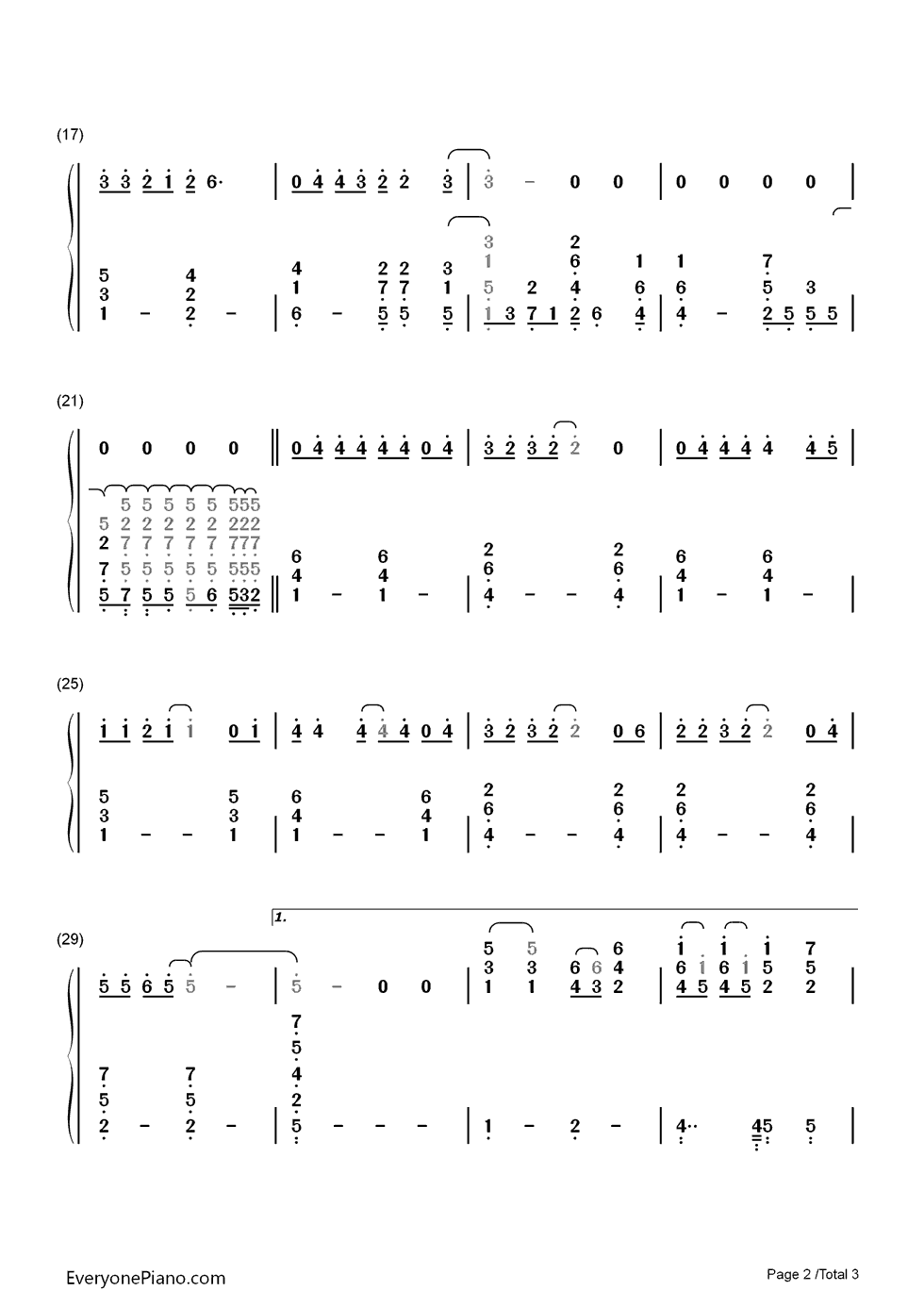 Love_Is_All_Around钢琴简谱_数字双手_Wet_Wet_Wet