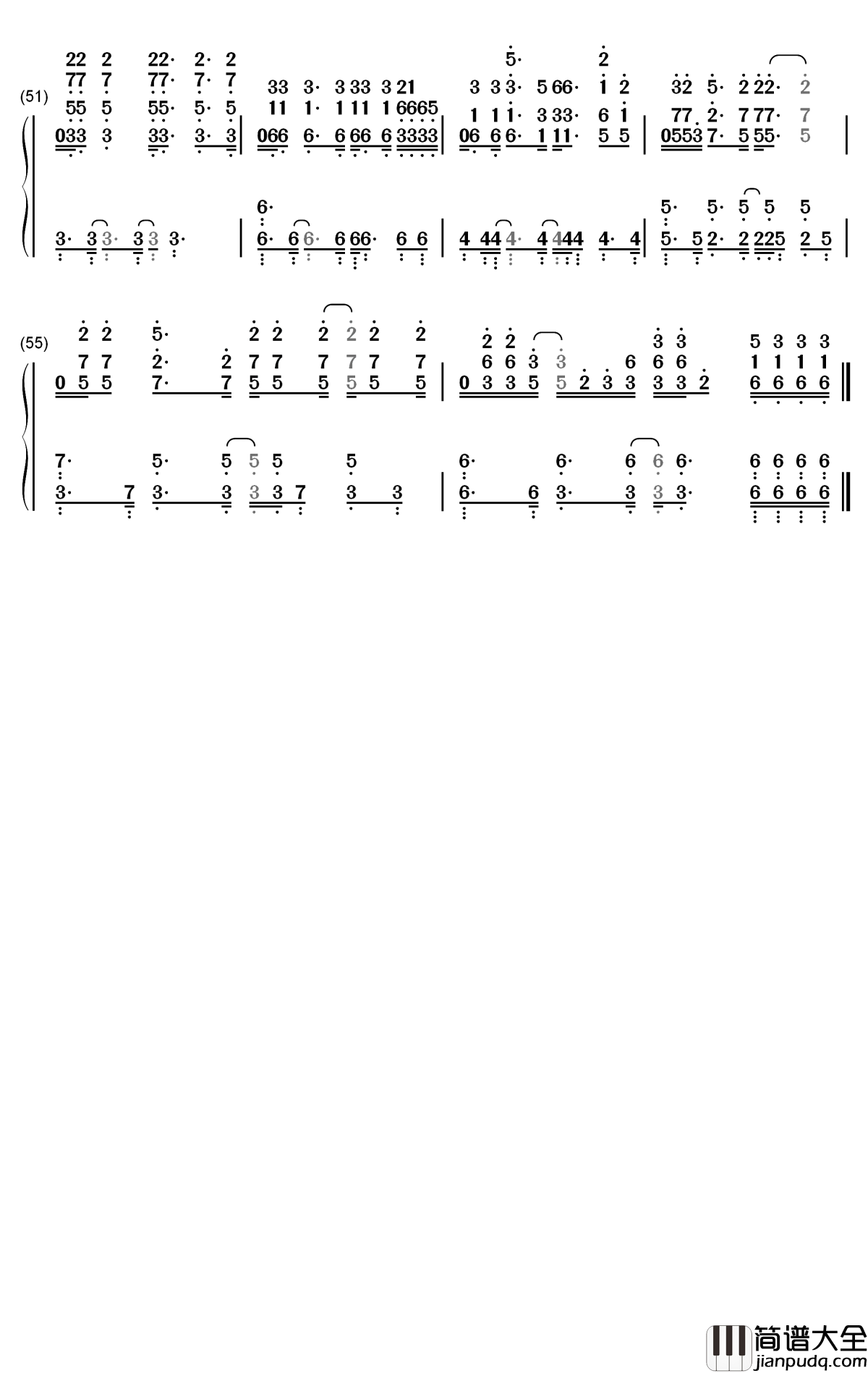 悬溺钢琴简谱_数字双手_葛东琪