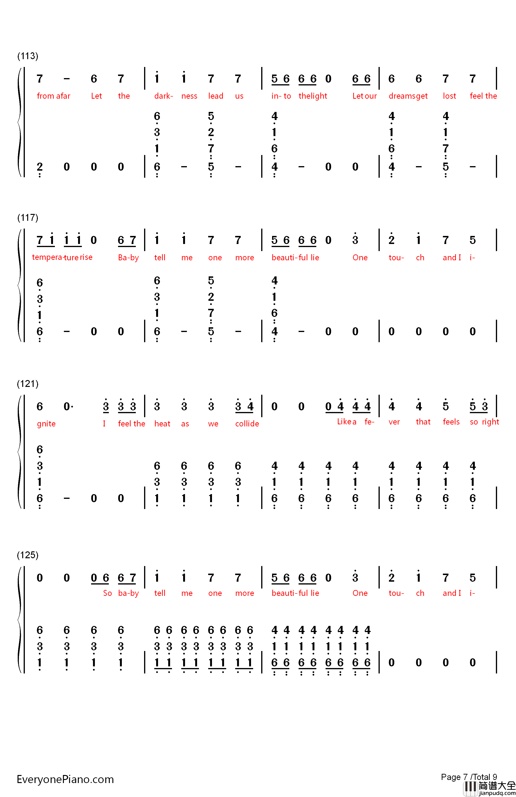 Ignite钢琴简谱_数字双手_Alan_Walker