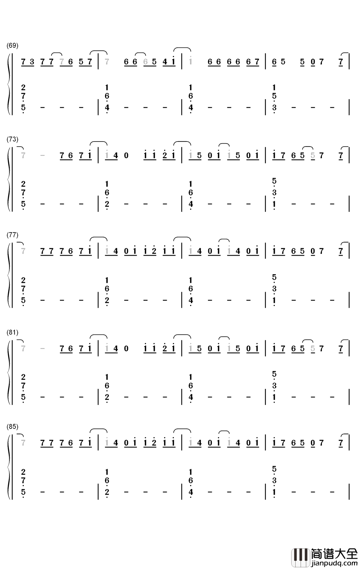 Just_Sing钢琴简谱_数字双手_Justin_Timberlake_Ludwig_Göransson_Max_Martin_Sarah_Aarons