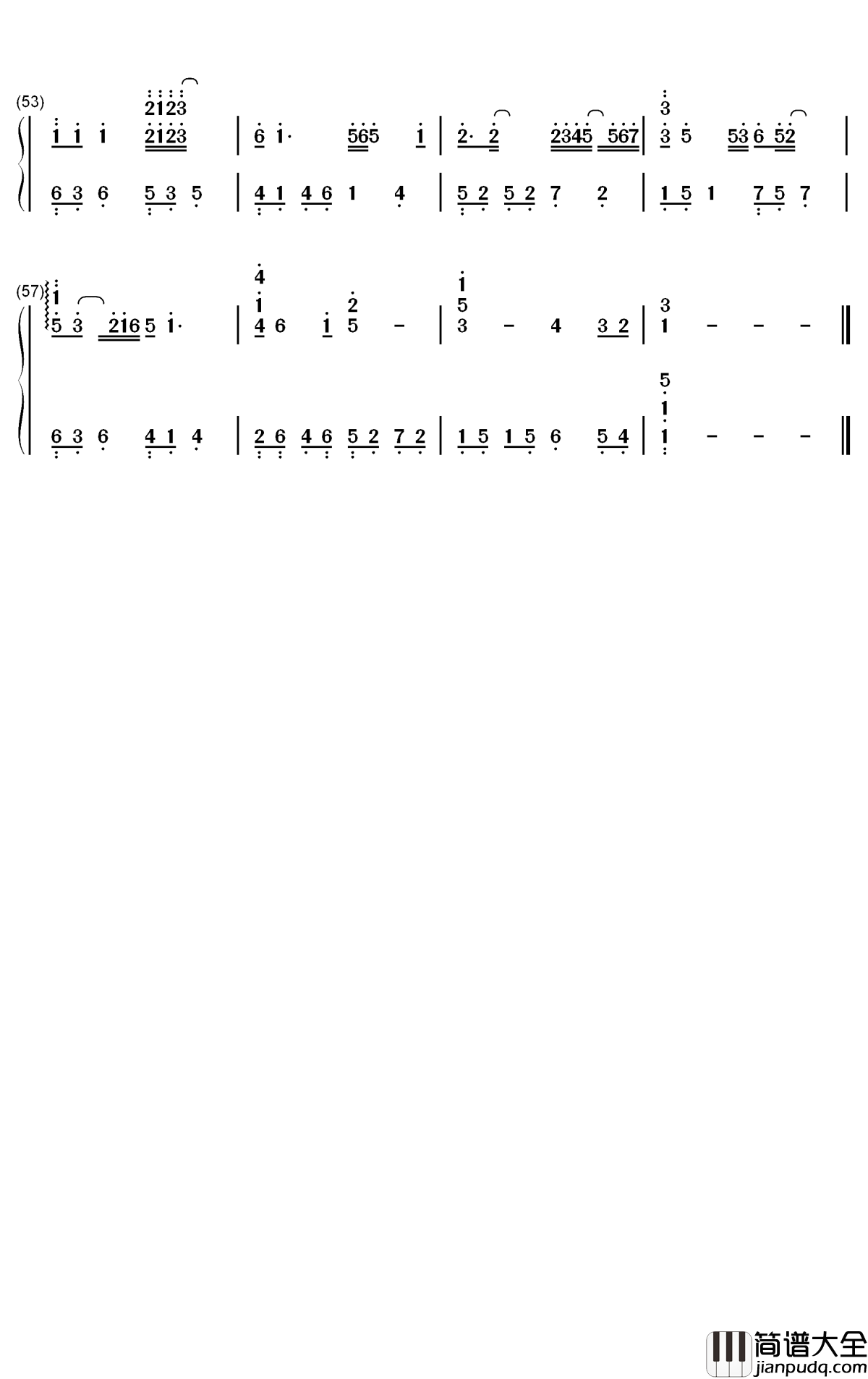 因为寂寞钢琴简谱_数字双手_张艾嘉