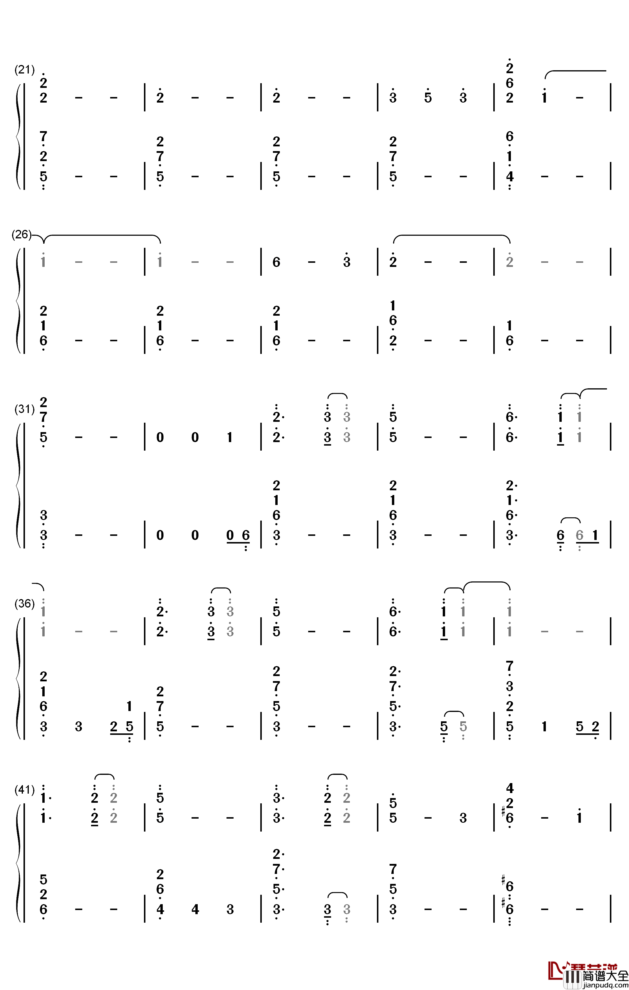 Unlasting钢琴简谱_数字双手_LiSA