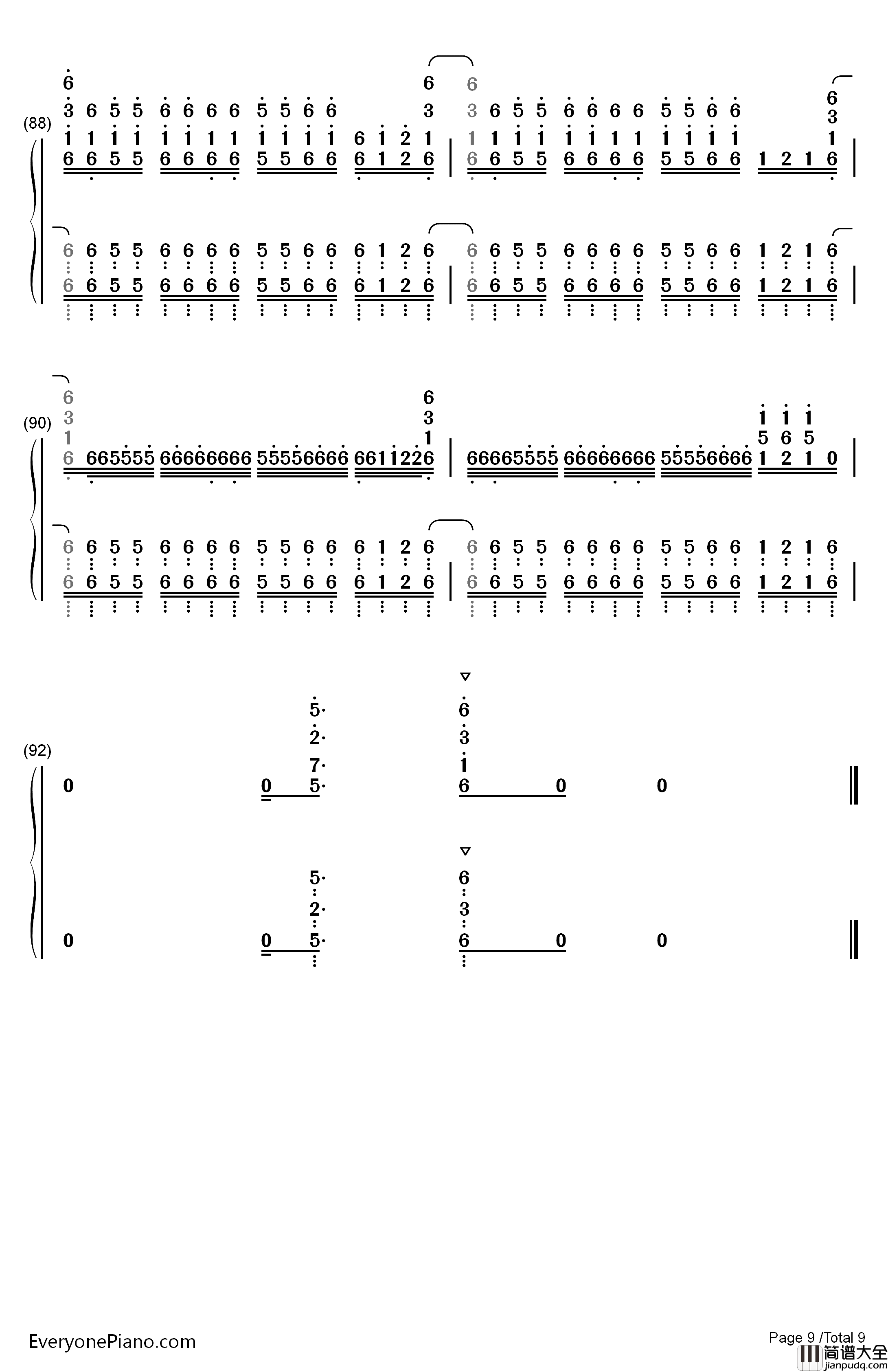 ADAMAS钢琴简谱_数字双手_LiSA