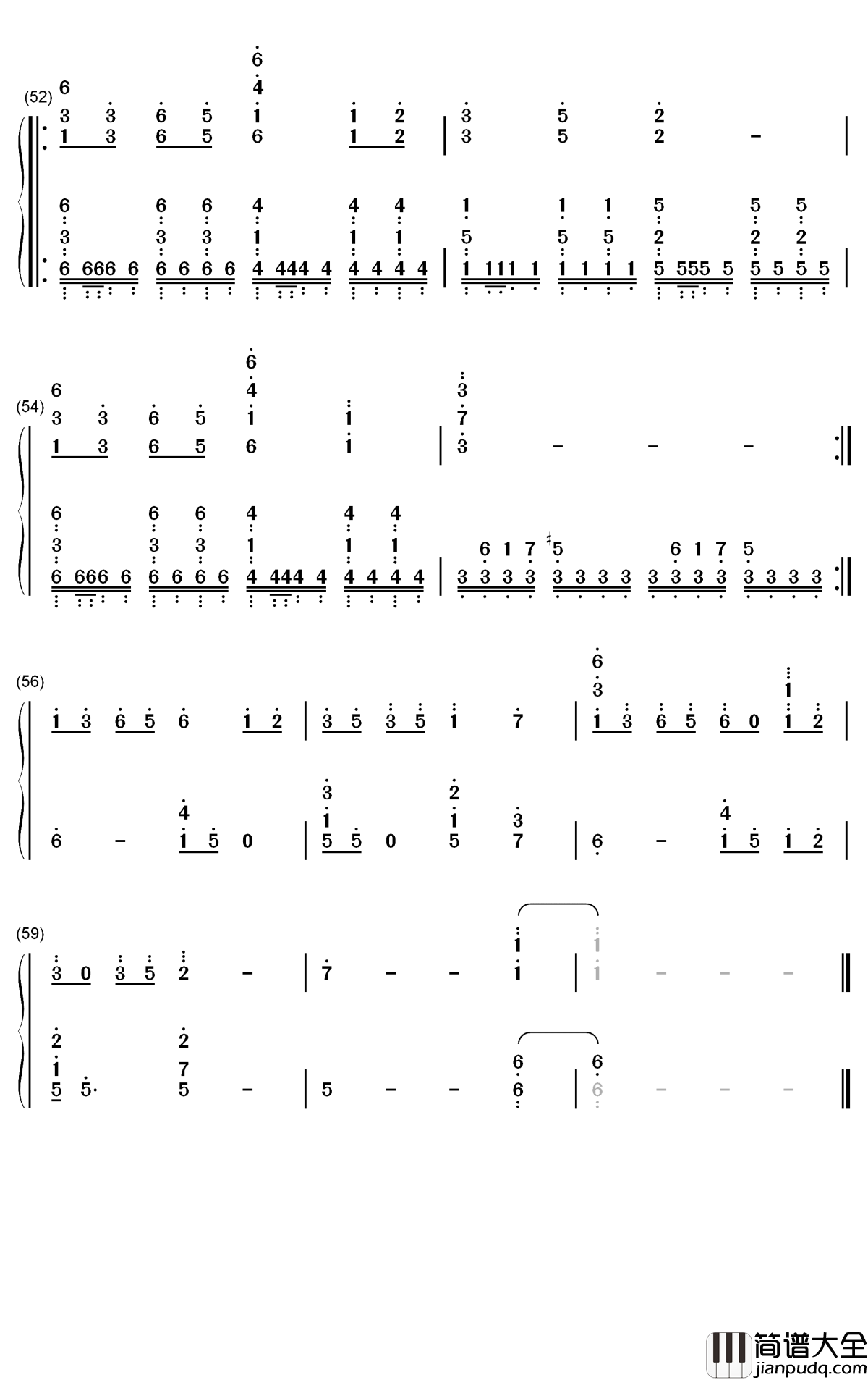 Last_Reunion钢琴简谱_数字双手_Peter_Reo