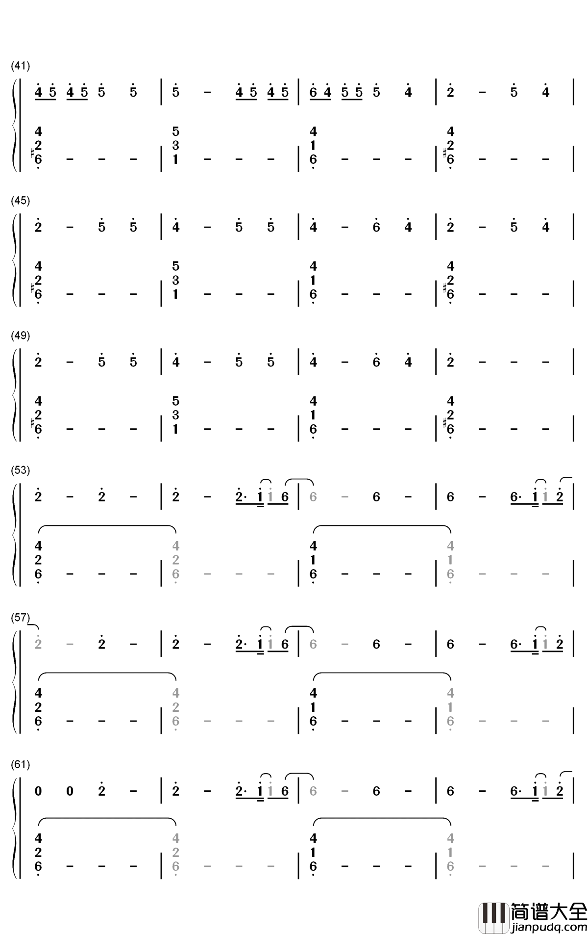 Saved_My_Life钢琴简谱_数字双手_Sia