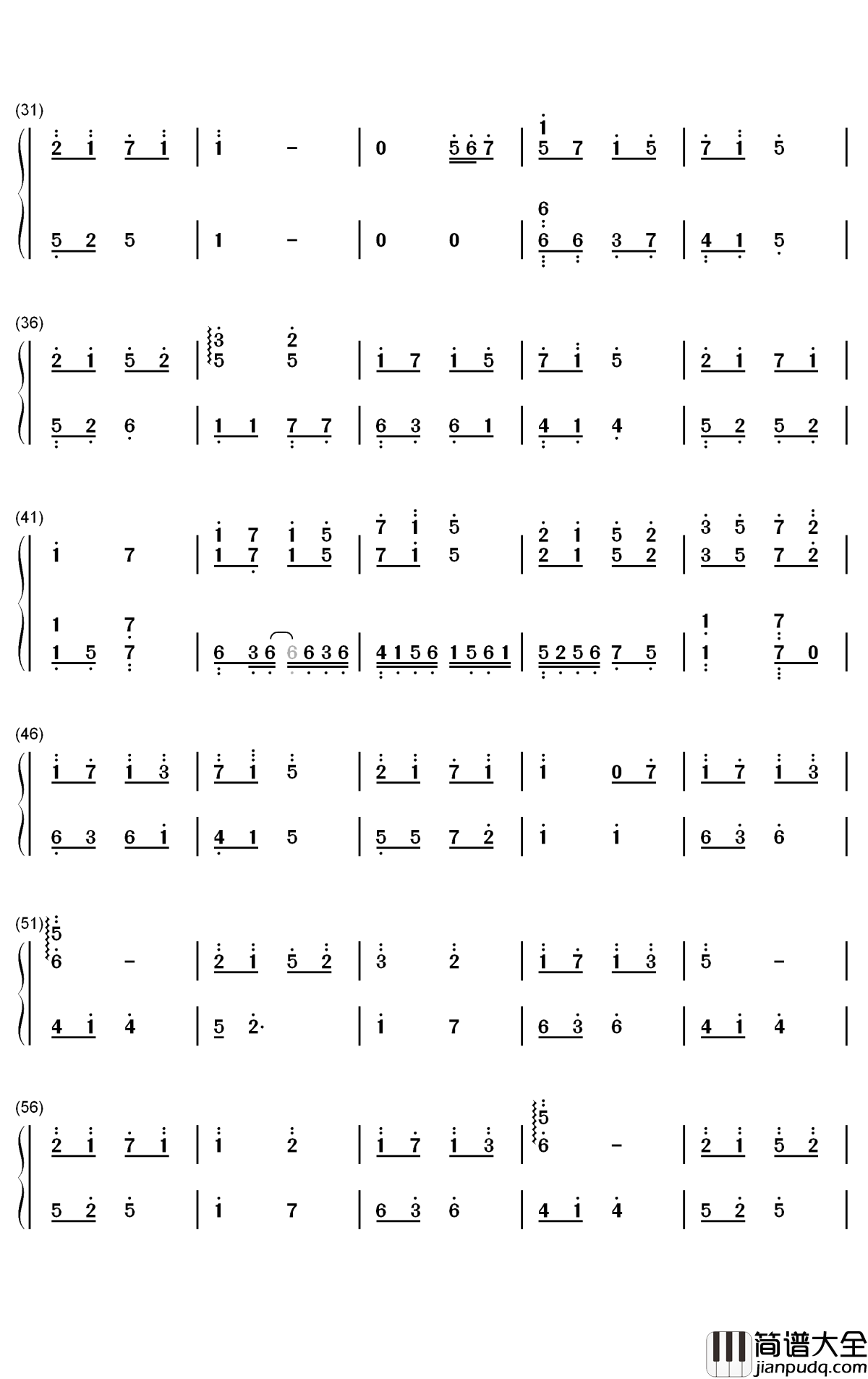 银河赴约钢琴简谱_数字双手_CMJ