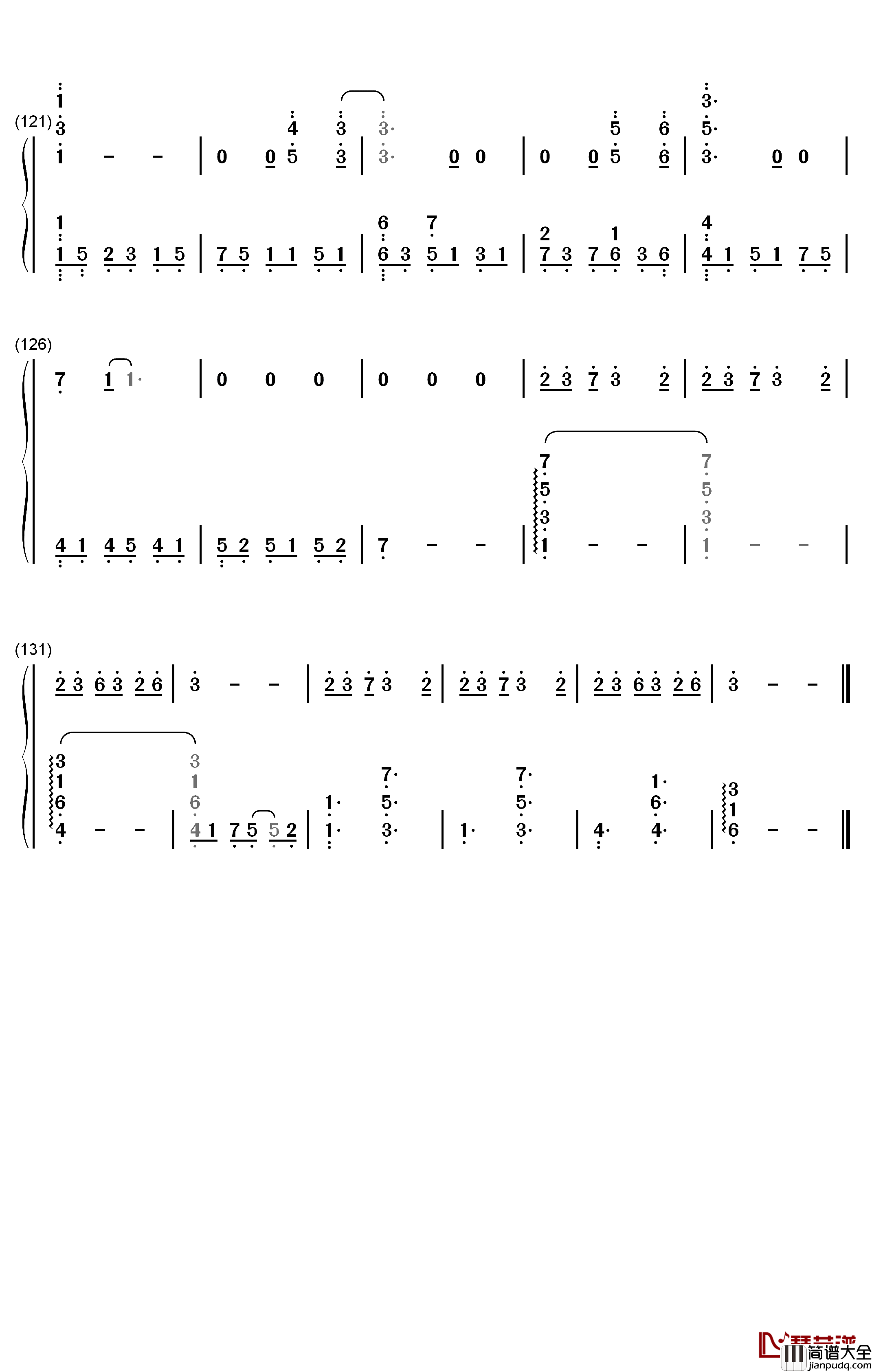 月球钢琴简谱_数字双手_银临