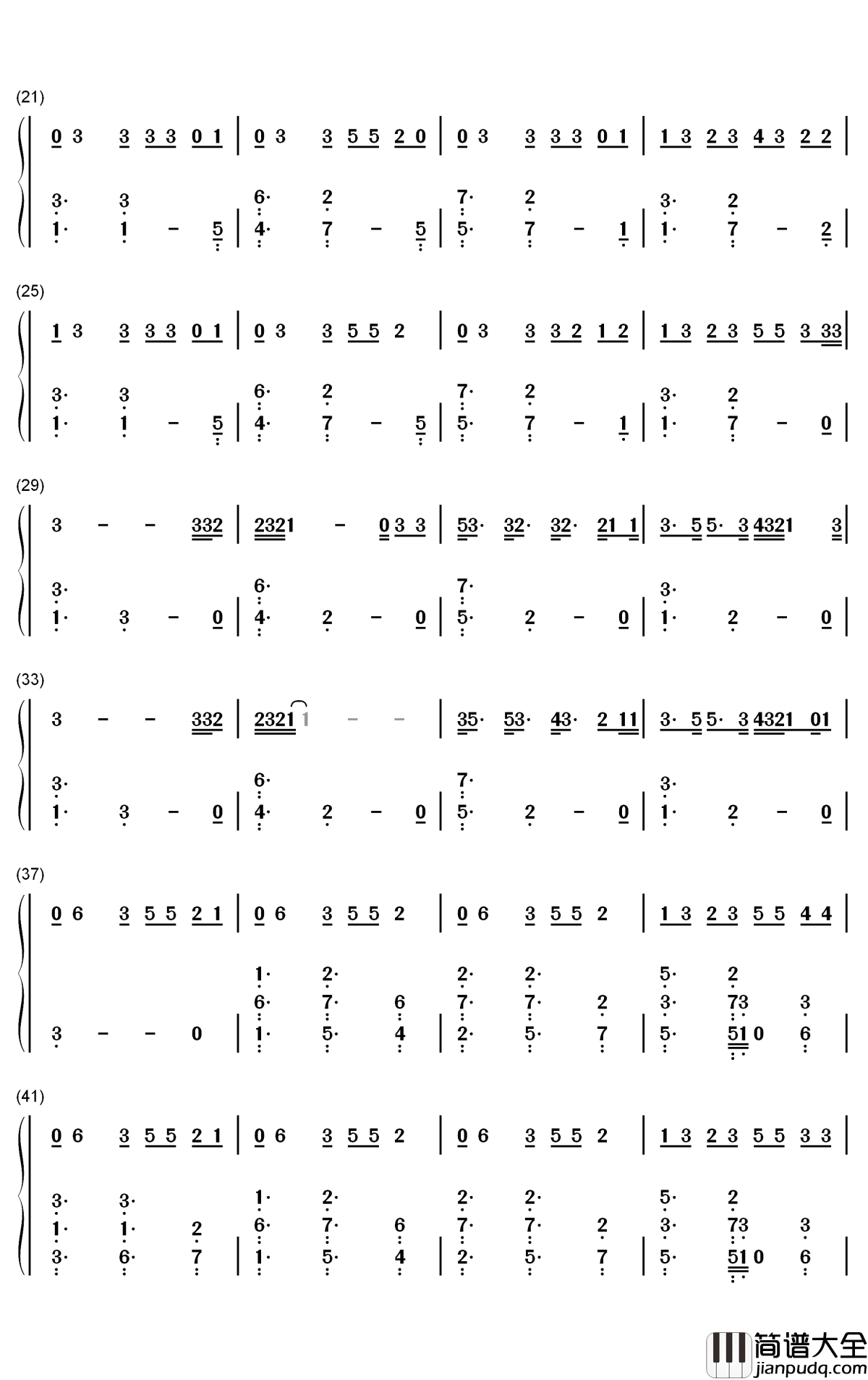 Its_You钢琴简谱_数字双手_Ali_Gatie