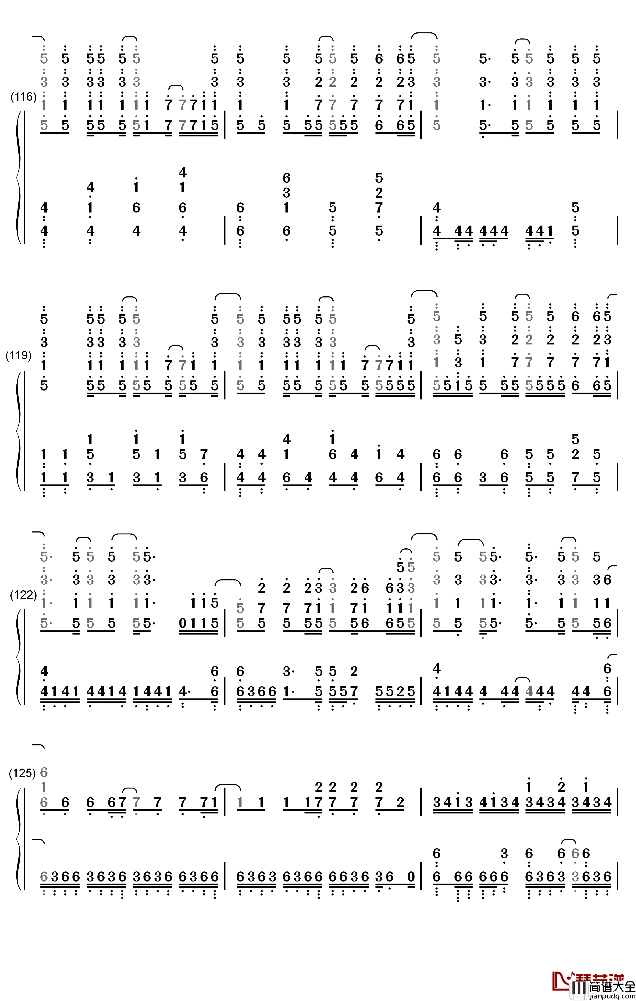 World_End钢琴简谱_数字双手_FLOW