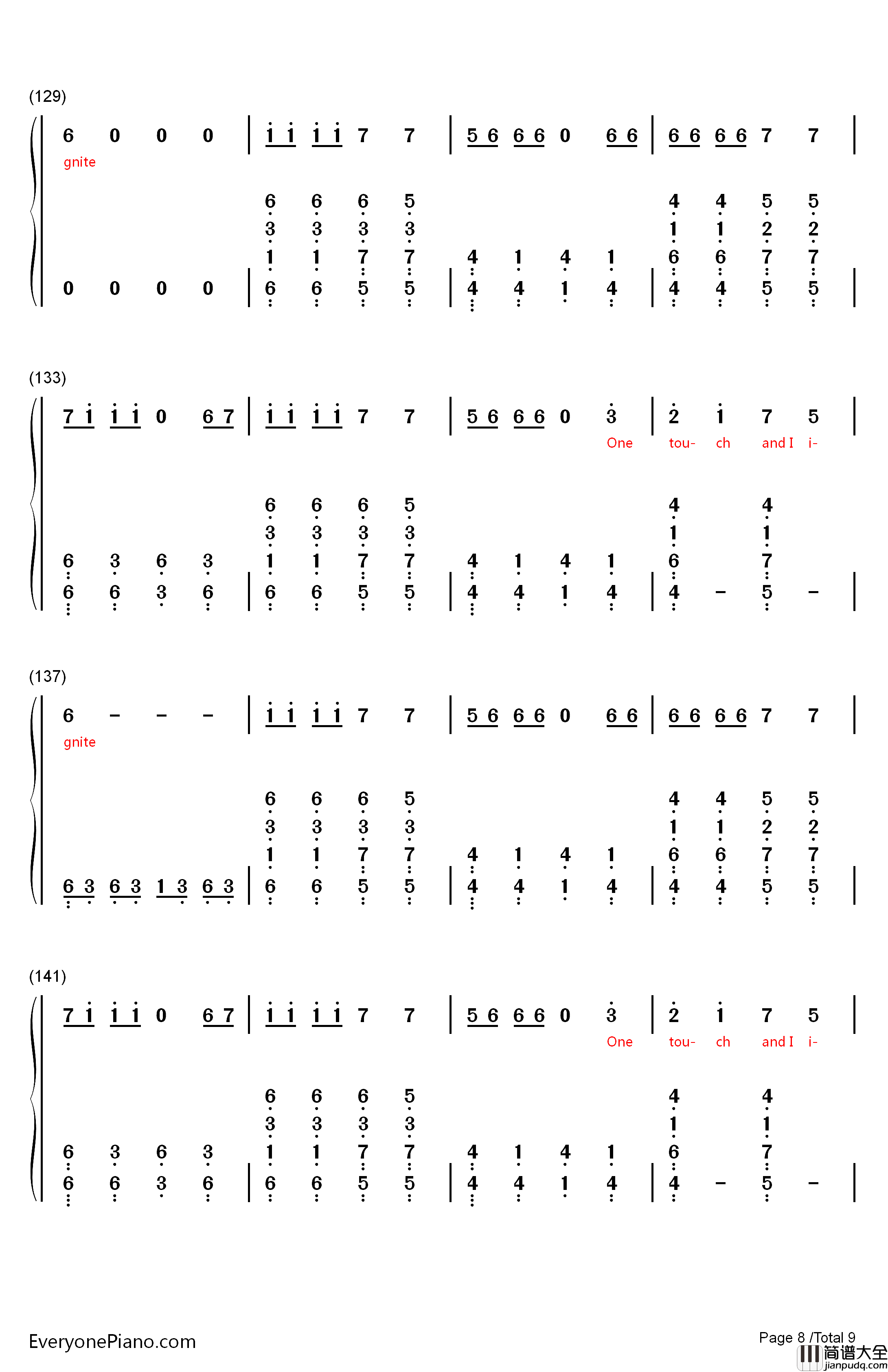 Ignite钢琴简谱_数字双手_Alan_Walker