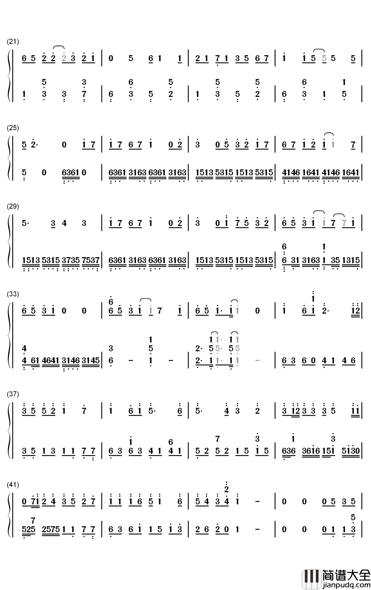 一封孤岛的信钢琴简谱_数字双手_洛天依_著小生