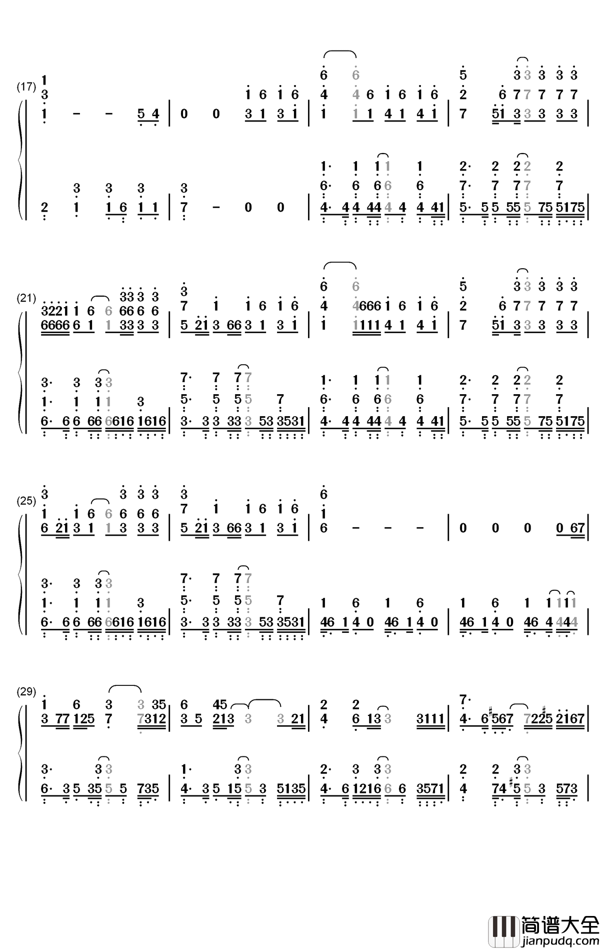 モラトリアム钢琴简谱_数字双手_Omoinotake