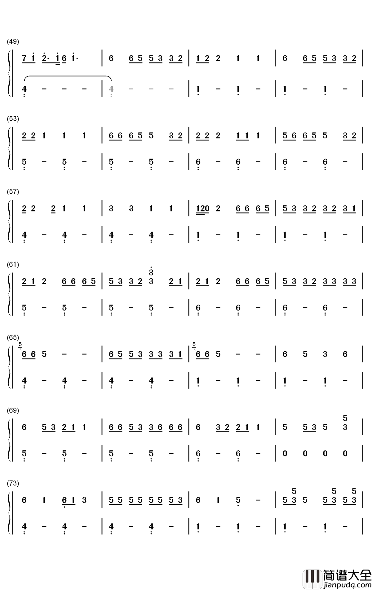 Toosie_Slide钢琴简谱_数字双手_Drake