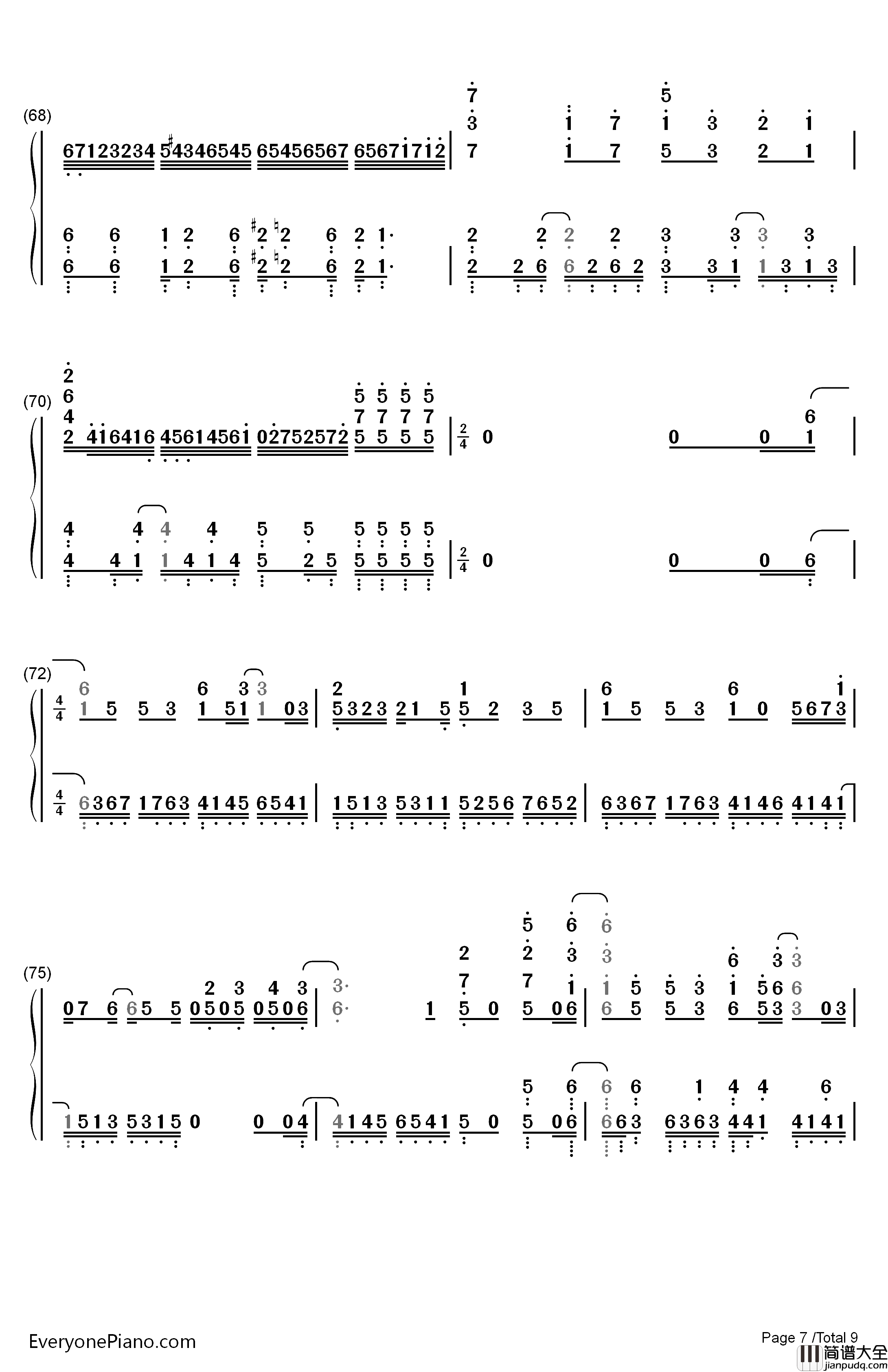 ADAMAS钢琴简谱_数字双手_LiSA