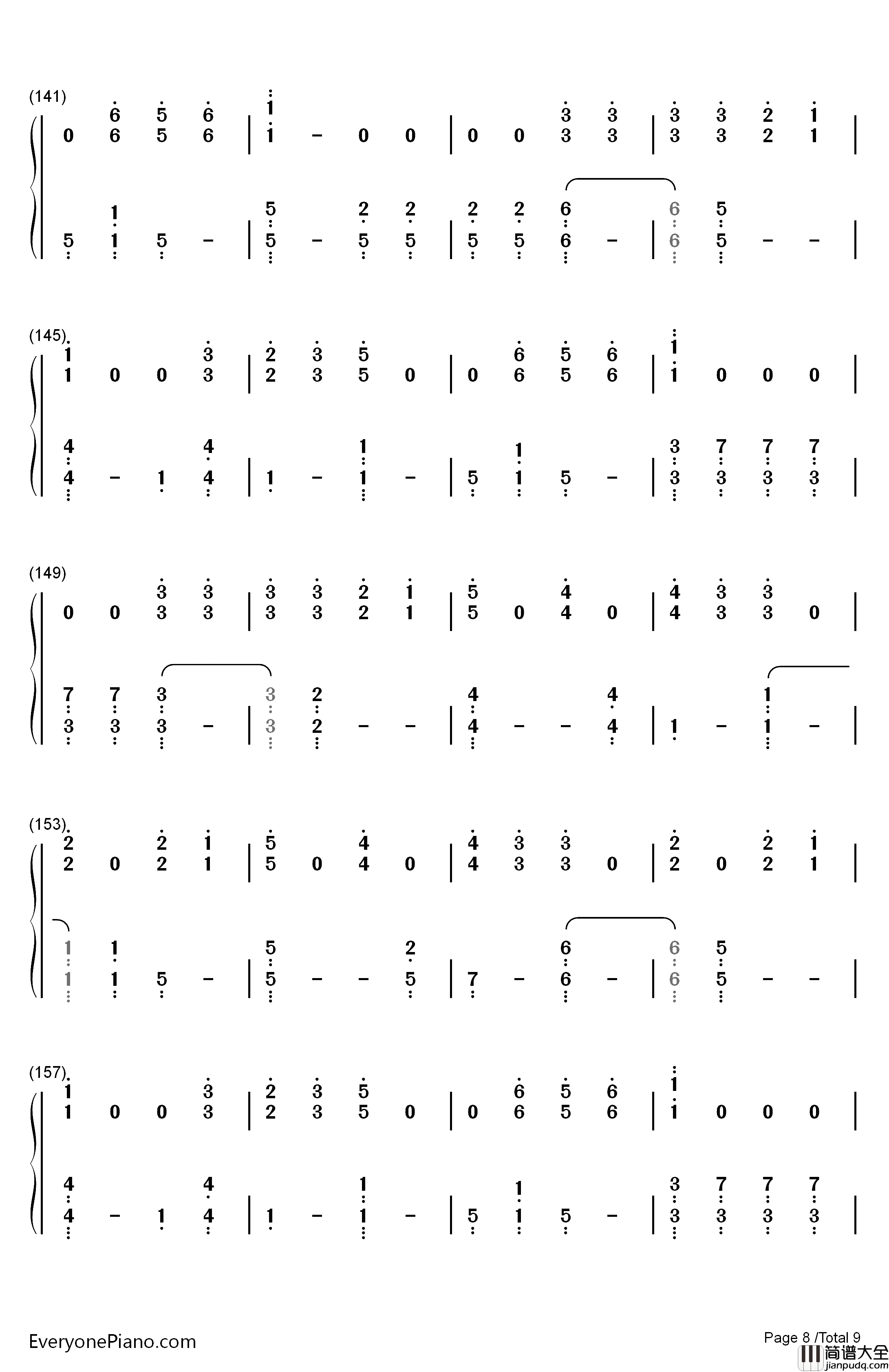 Dangerously钢琴简谱_数字双手_Charlie_Puth