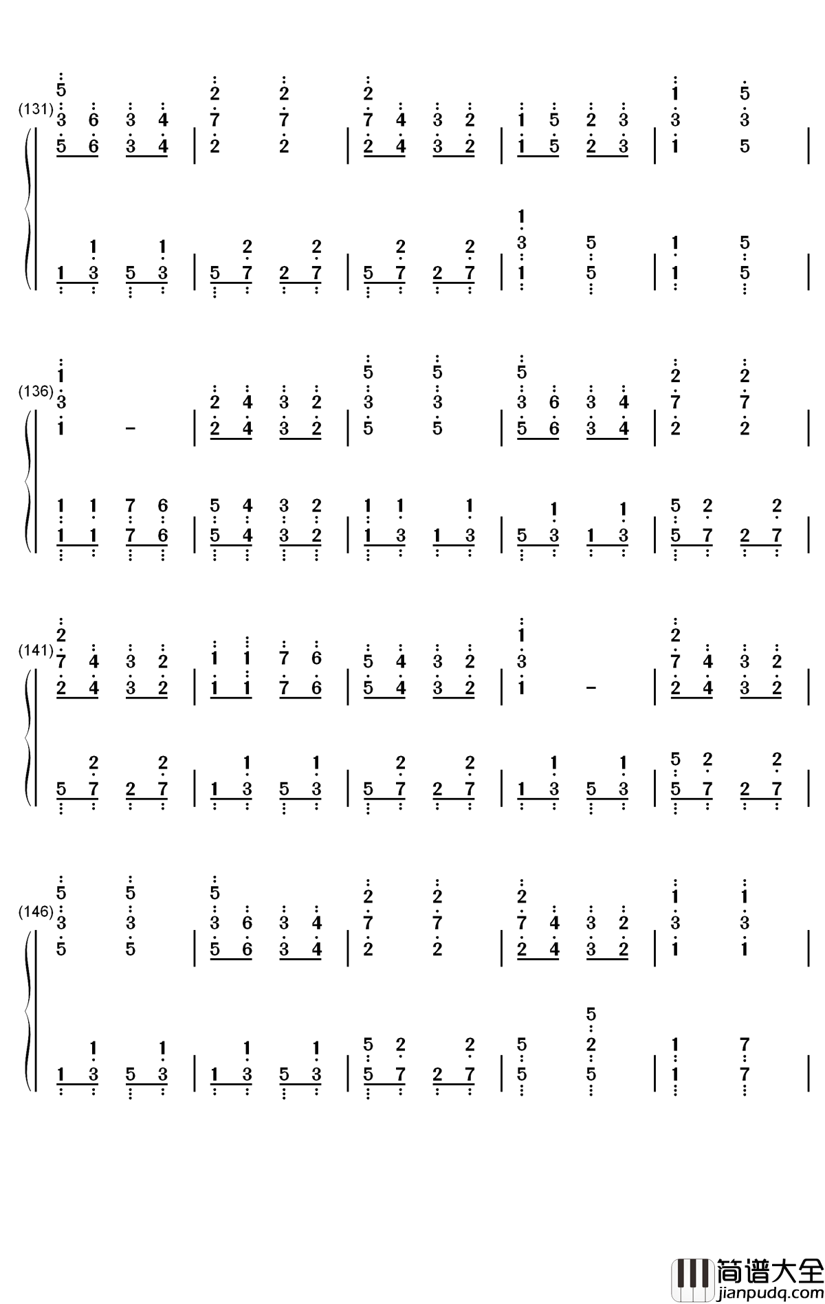 康康舞曲钢琴简谱_数字双手_雅克·奥芬巴赫