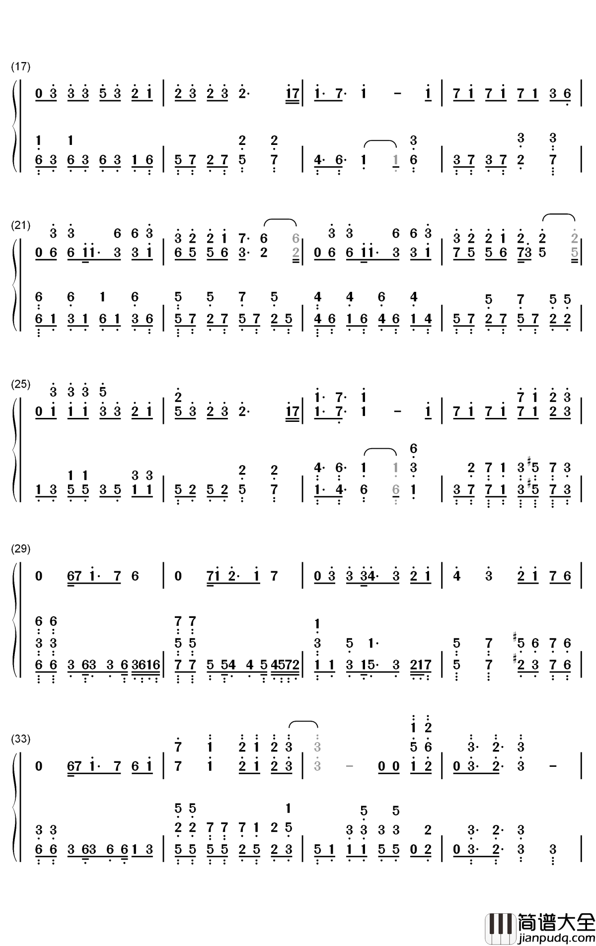 梦的光点钢琴简谱_王心凌歌曲_数字双手曲谱