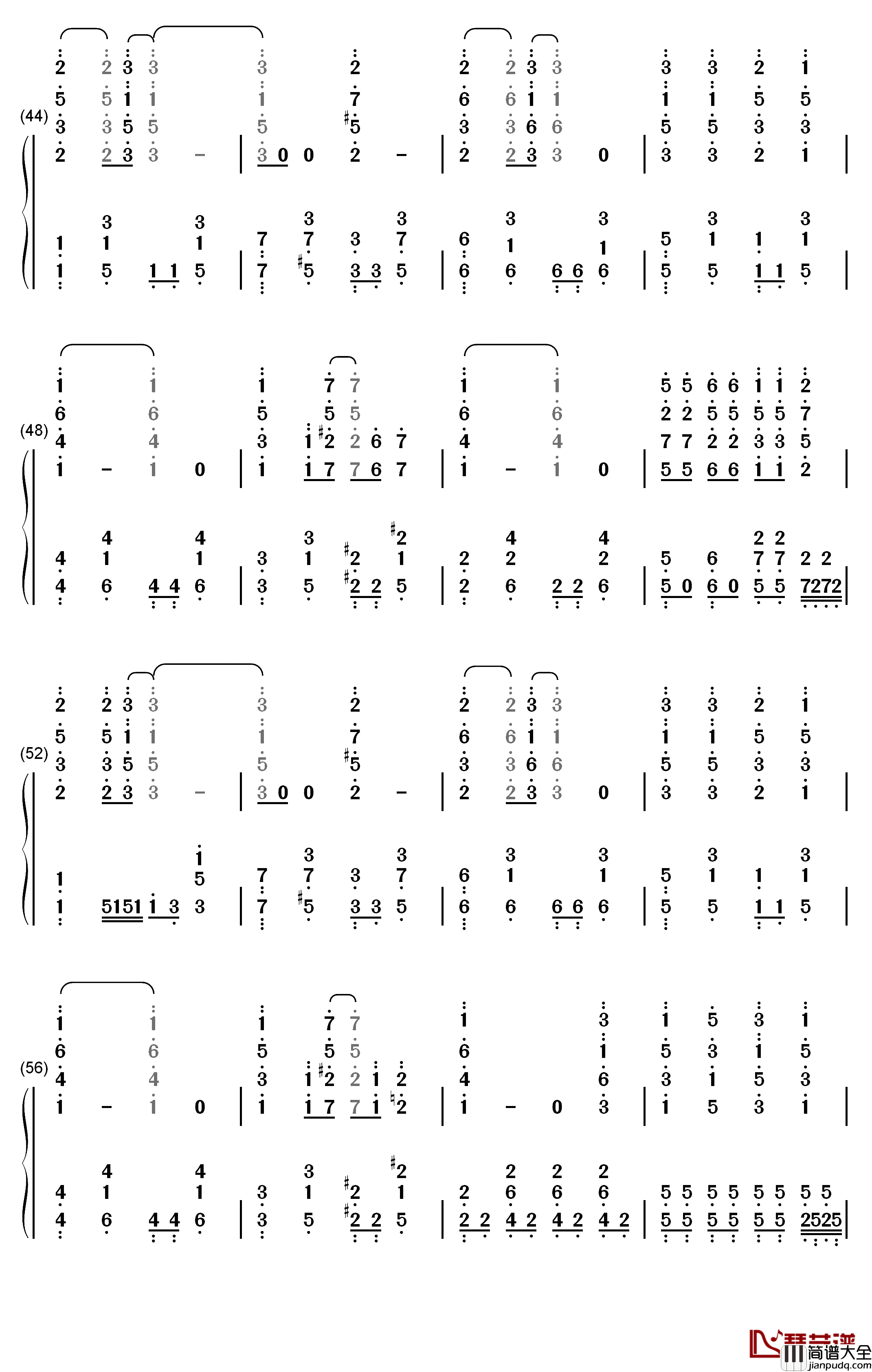 Lets_go_ライフリング４钢琴简谱_数字双手_Rifling_4