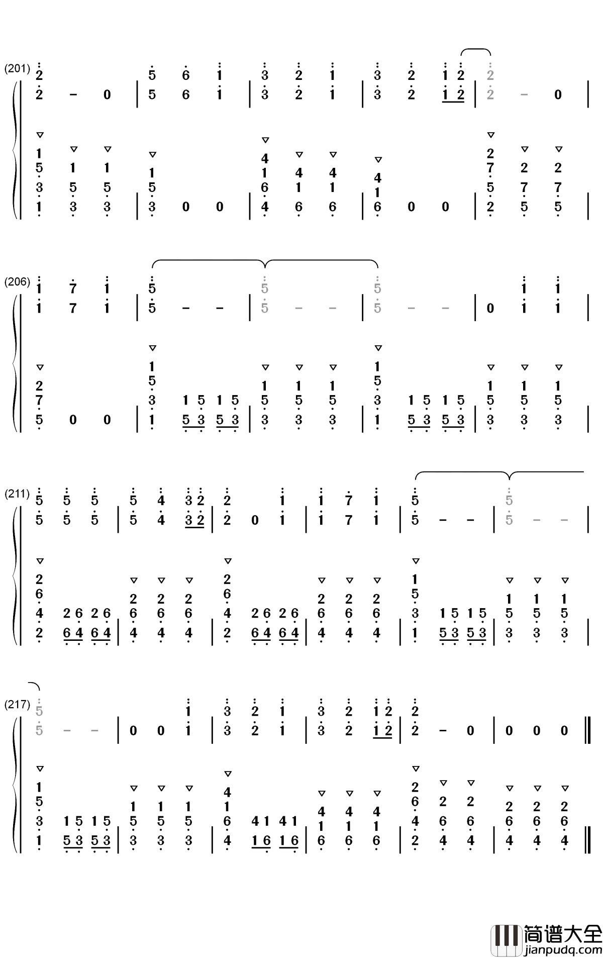 粉色闪电钢琴简谱_数字双手_R1SE