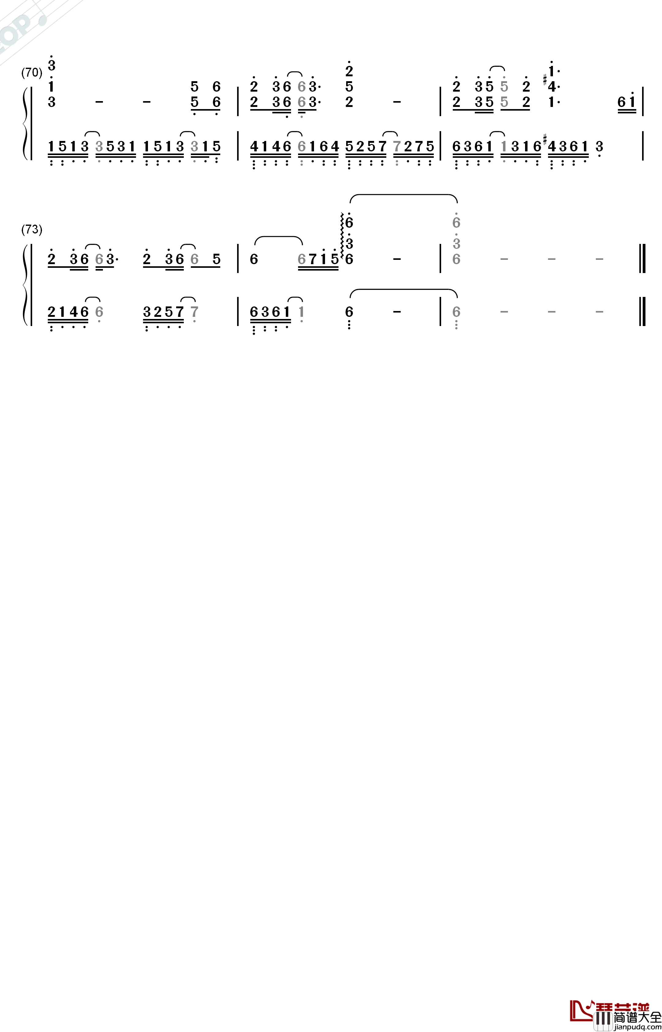 故城钢琴简谱_数字双手_银临_灰原穷