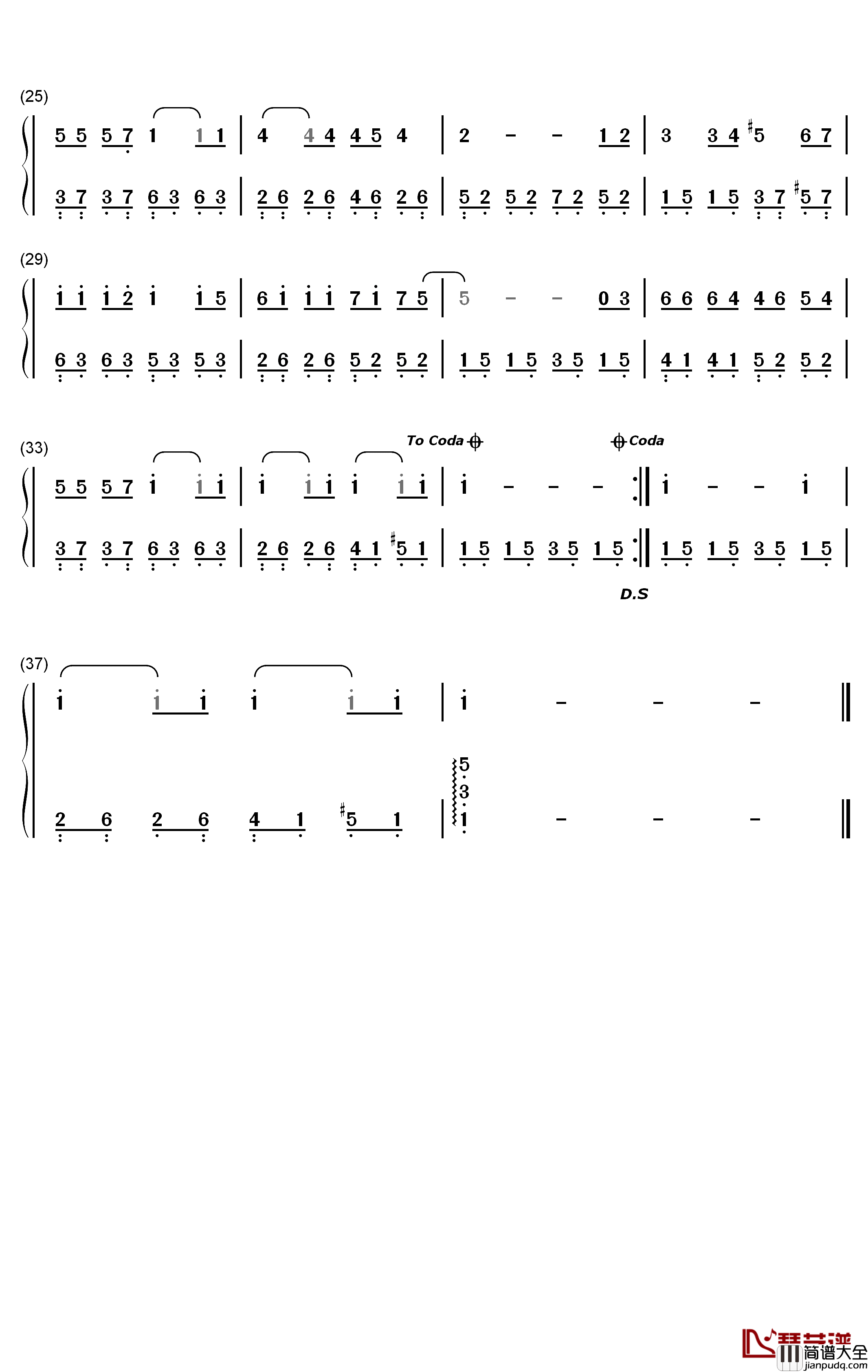 年少心事钢琴简谱_数字双手_王一博