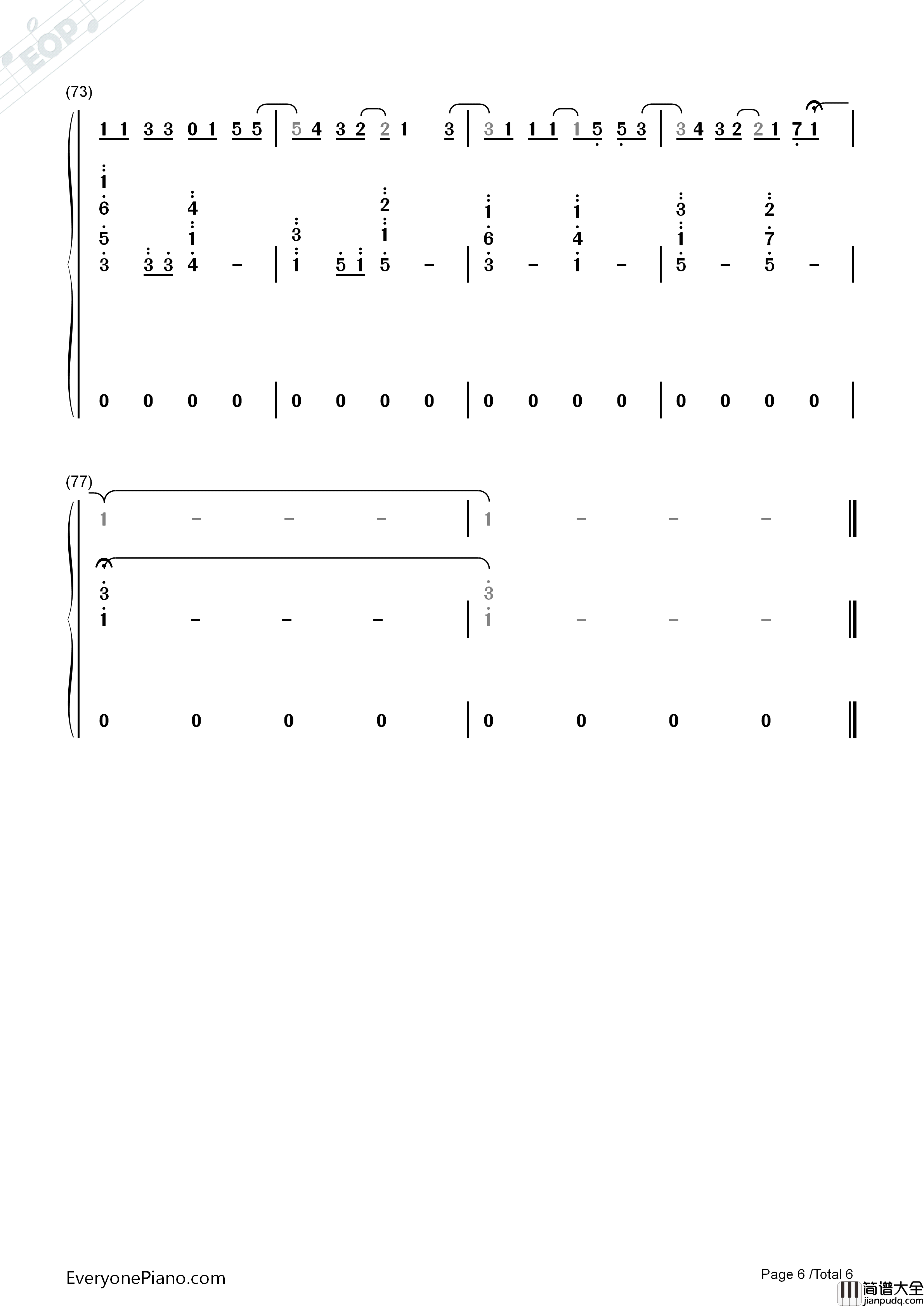 Supermarket_Flowers钢琴简谱_Ed_Sheeran演唱