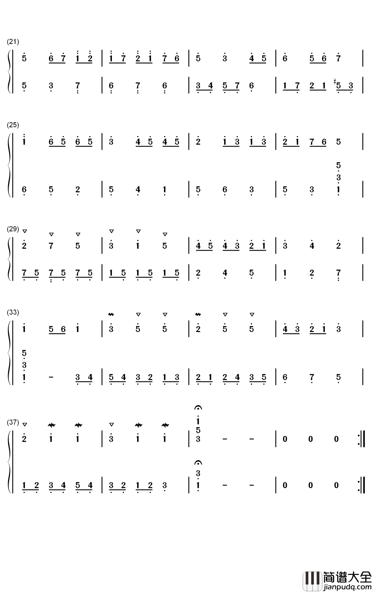 A大调小步舞曲钢琴简谱_数字双手_IDW哒