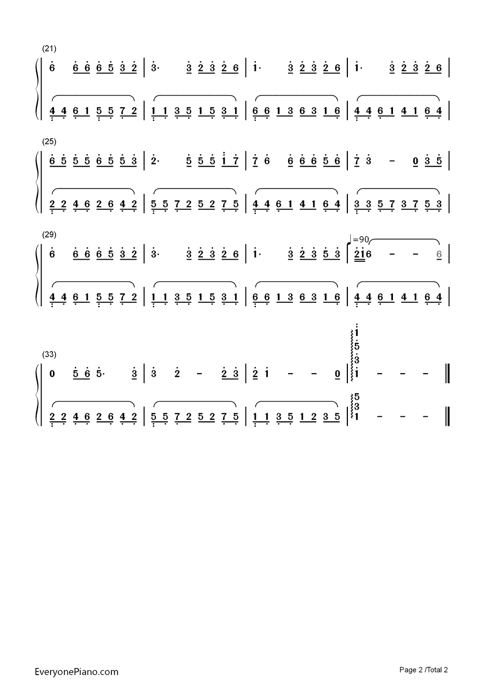 囚鸟钢琴简谱_数字双手_彭羚