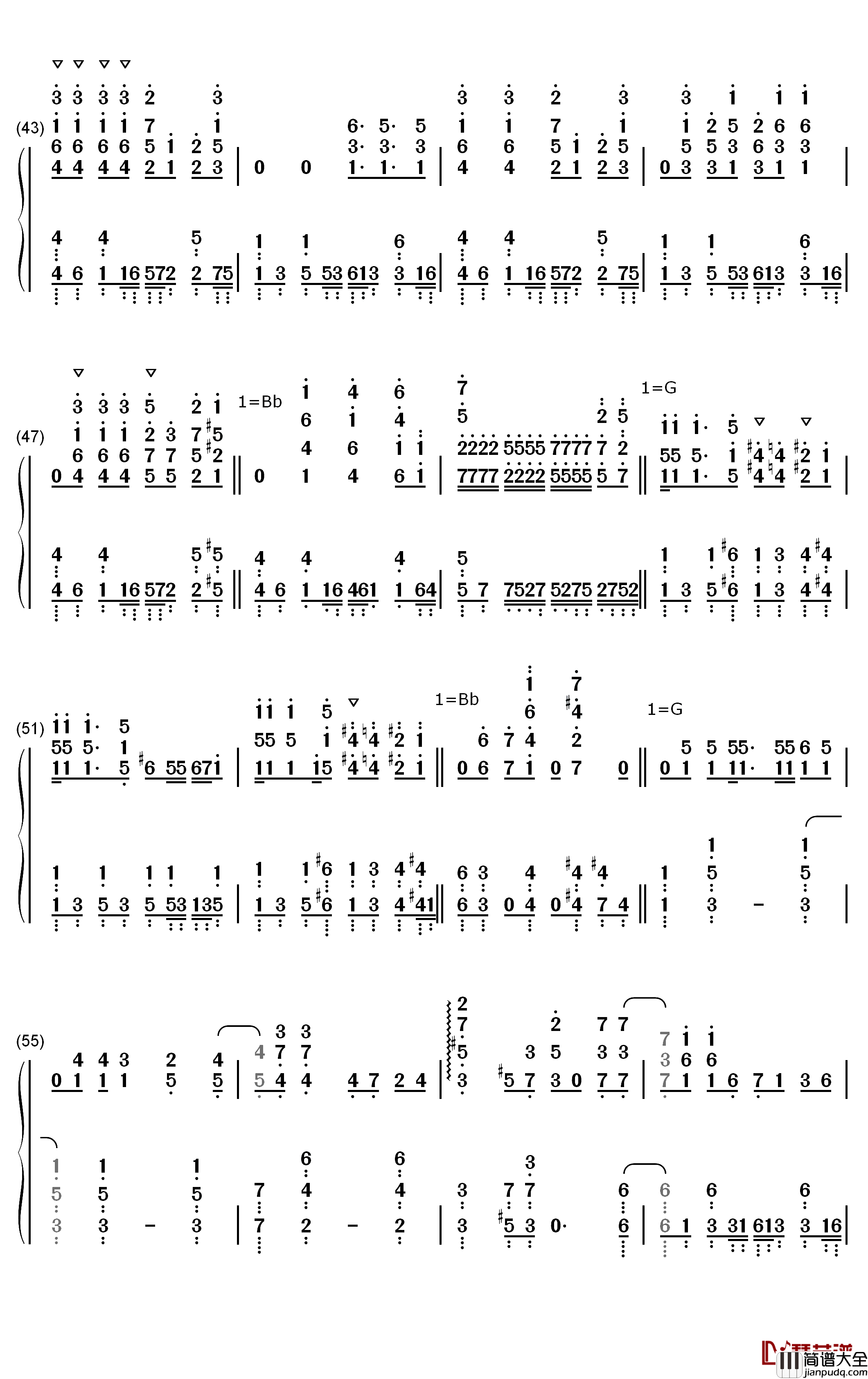 スマイルスキル=スキスキル钢琴简谱_数字双手_麦露_烈娜_梅维丝_珀琳