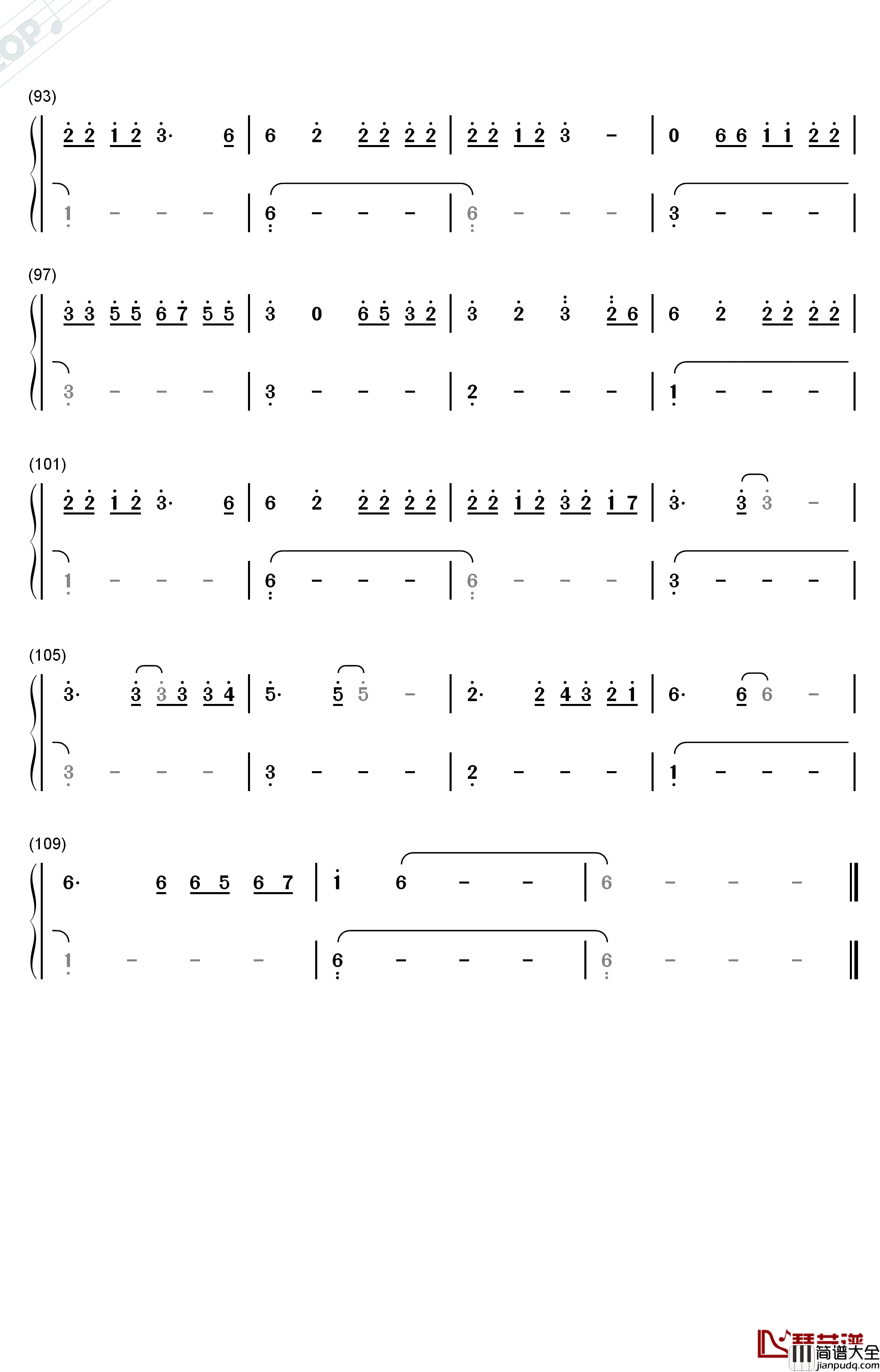 Easier钢琴简谱_数字双手_5_Seconds_of_Summer