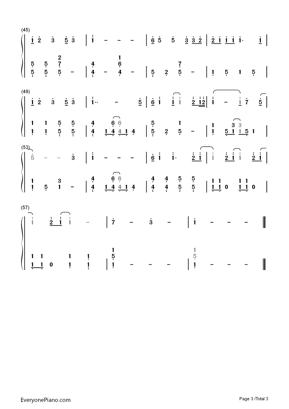 私奔钢琴简谱_数字双手_郑钧