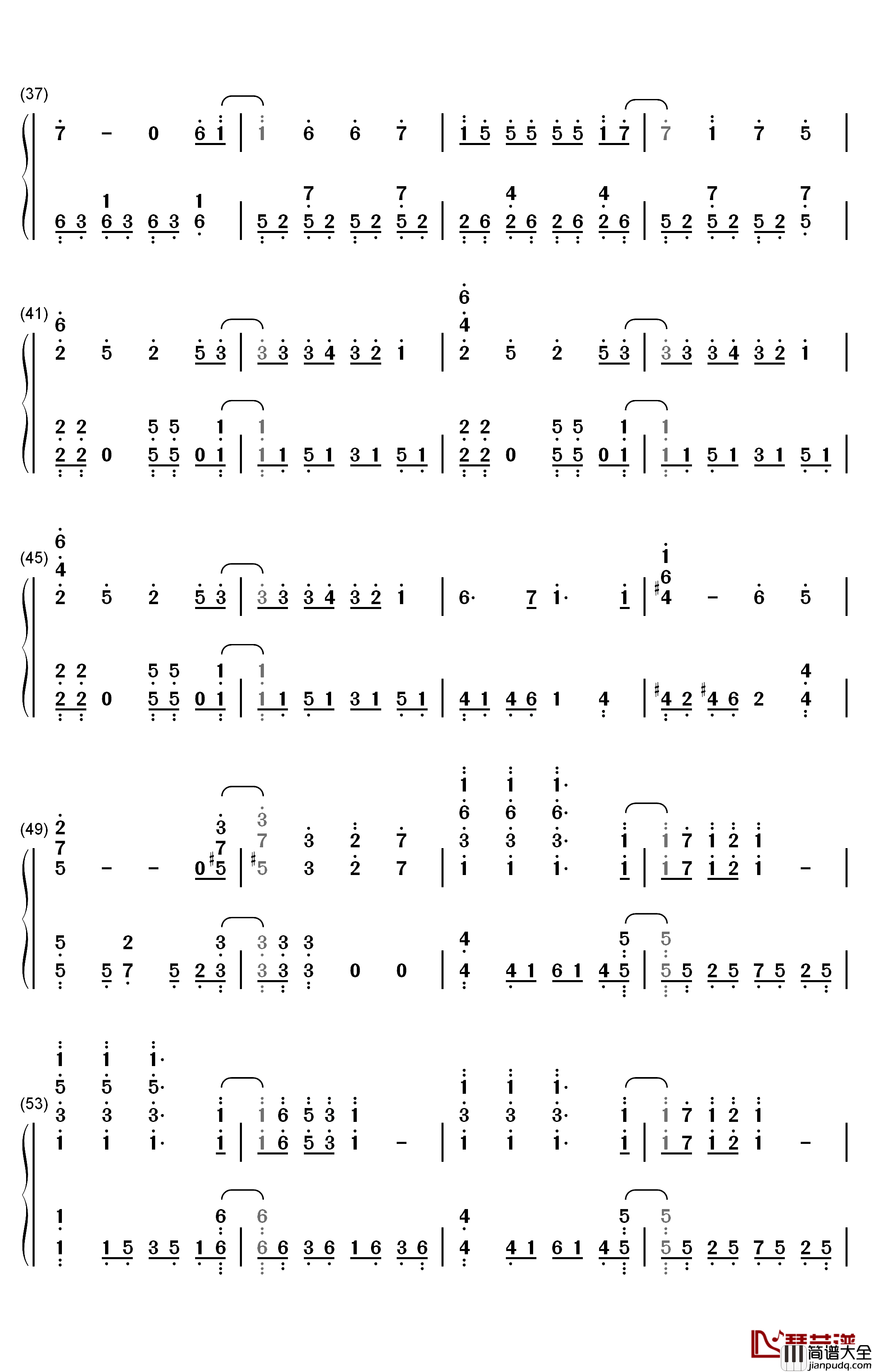 JUSTadICE钢琴简谱_数字双手_大森靖子