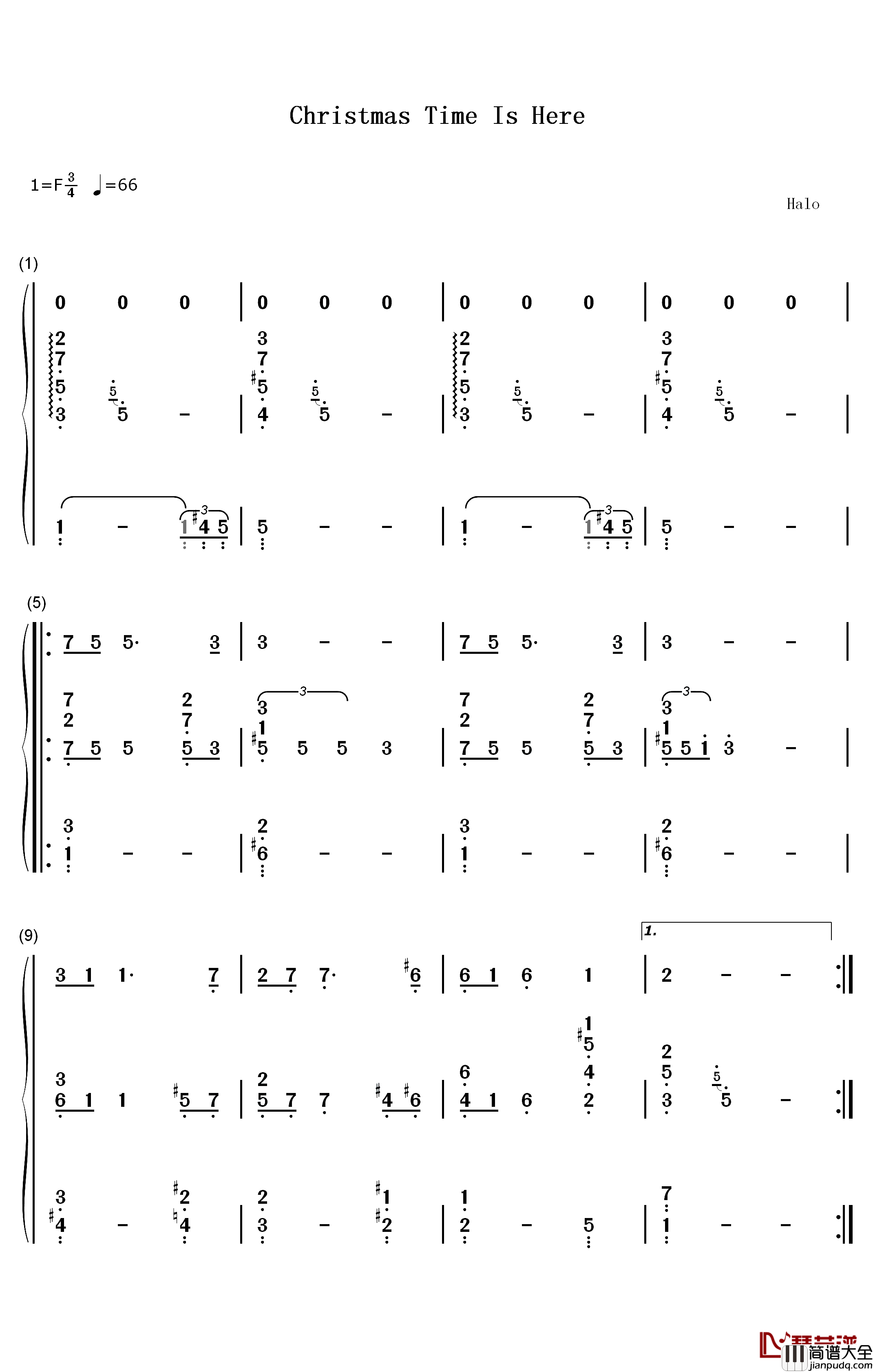 Christmas_Time_Is_Here钢琴简谱_数字双手_Vince_Guaraldi