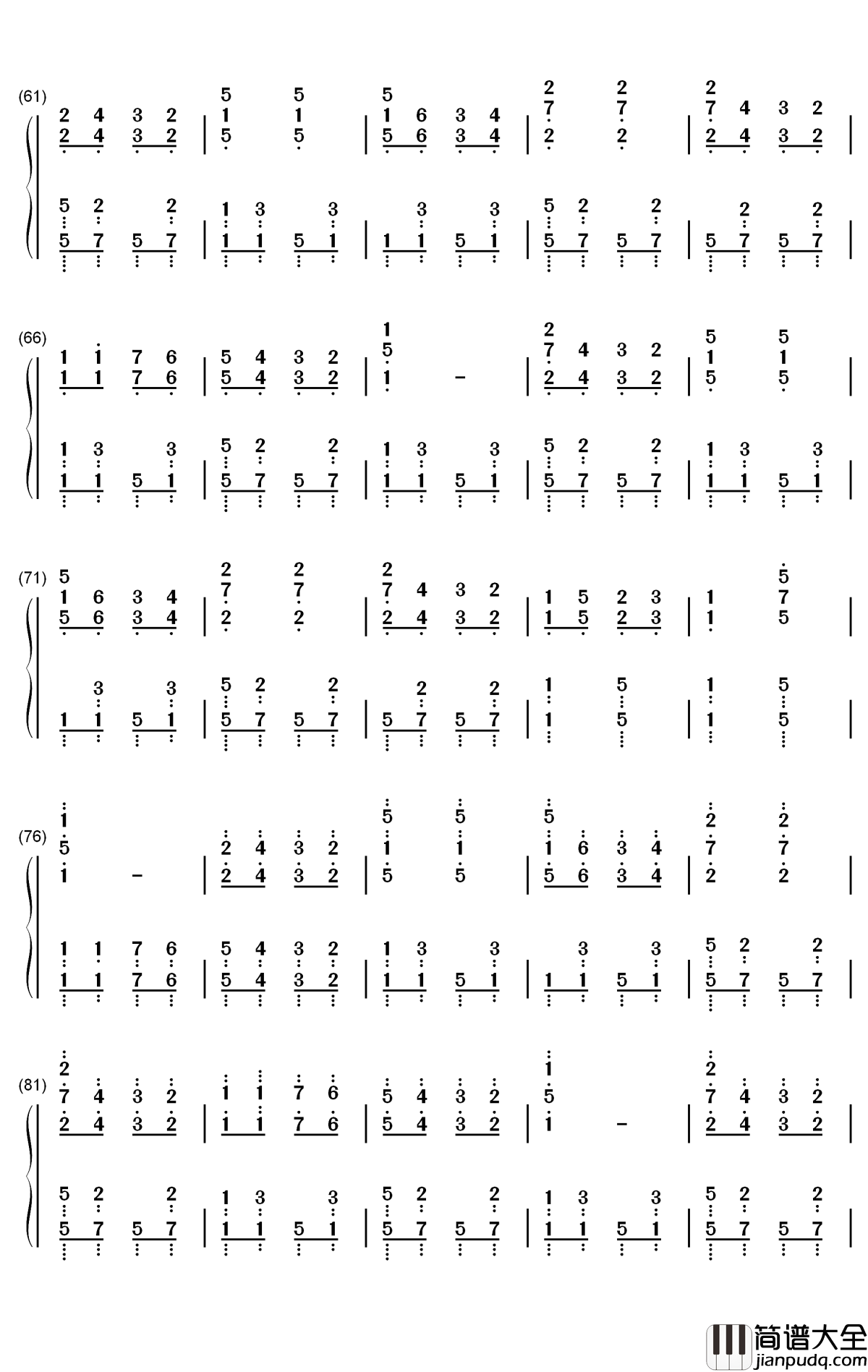 康康舞曲钢琴简谱_数字双手_雅克·奥芬巴赫