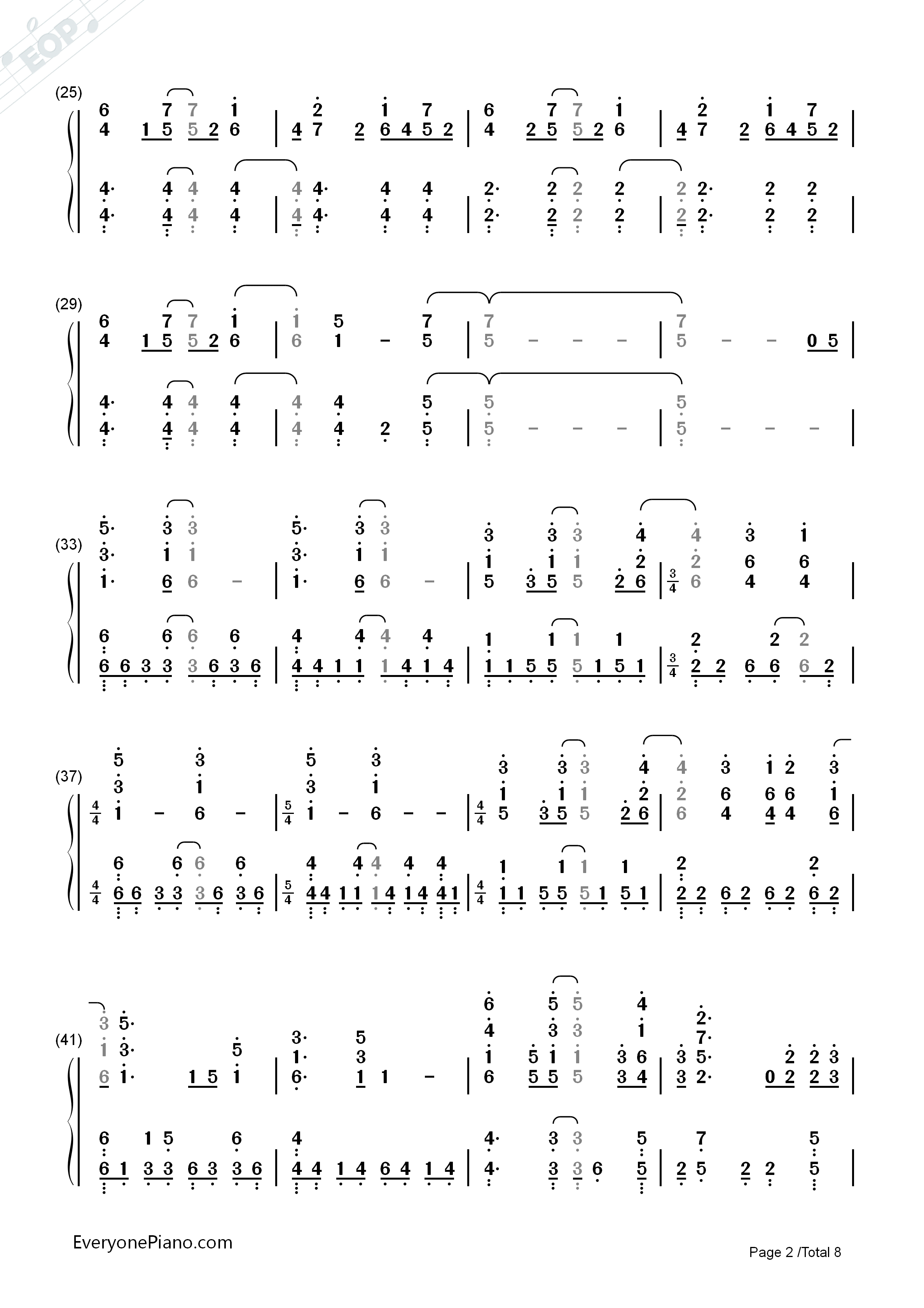 Turning_Tables钢琴简谱_Adele演唱