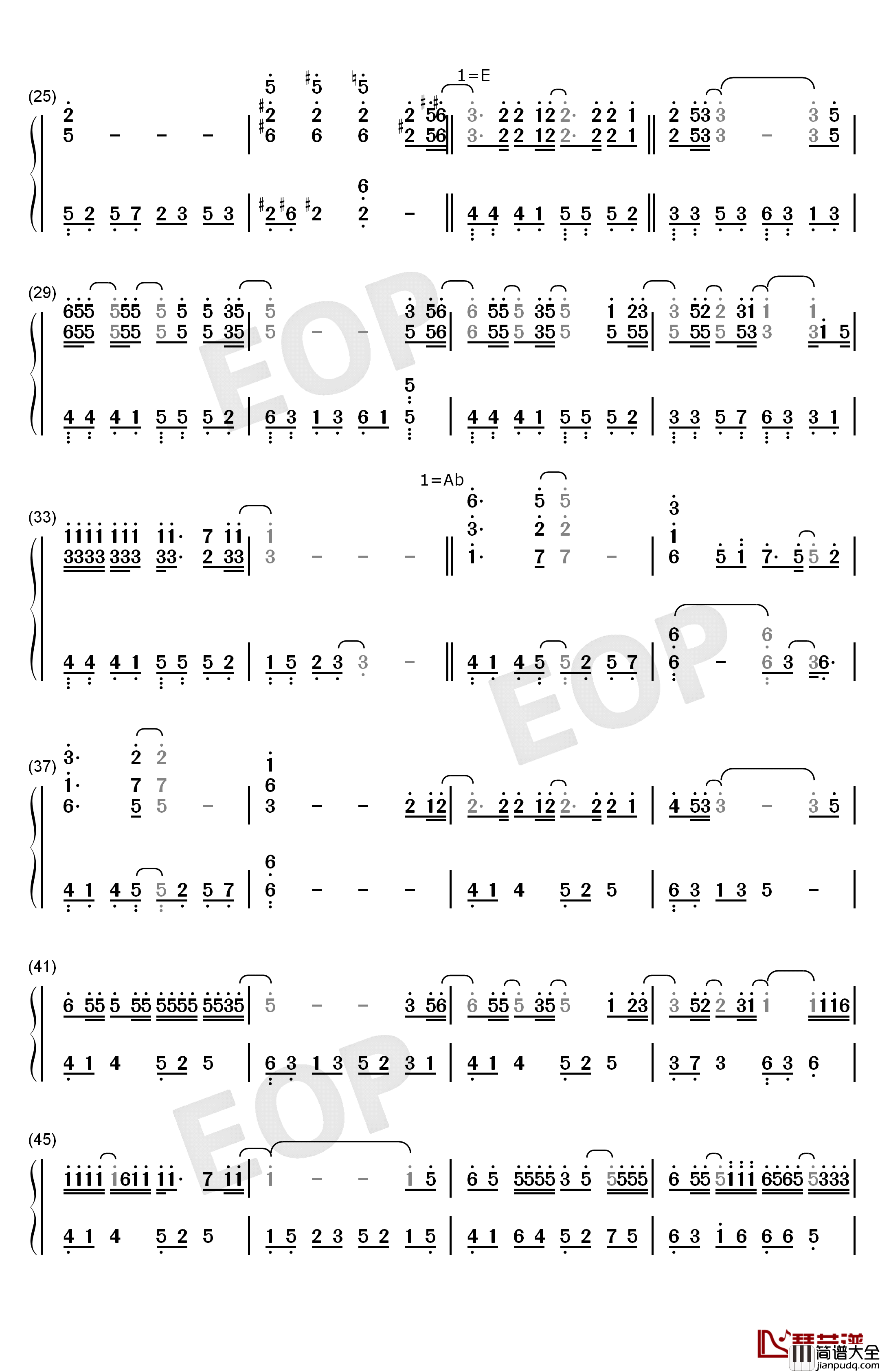 僕が死のうと思ったのは钢琴简谱_数字双手_中岛美嘉