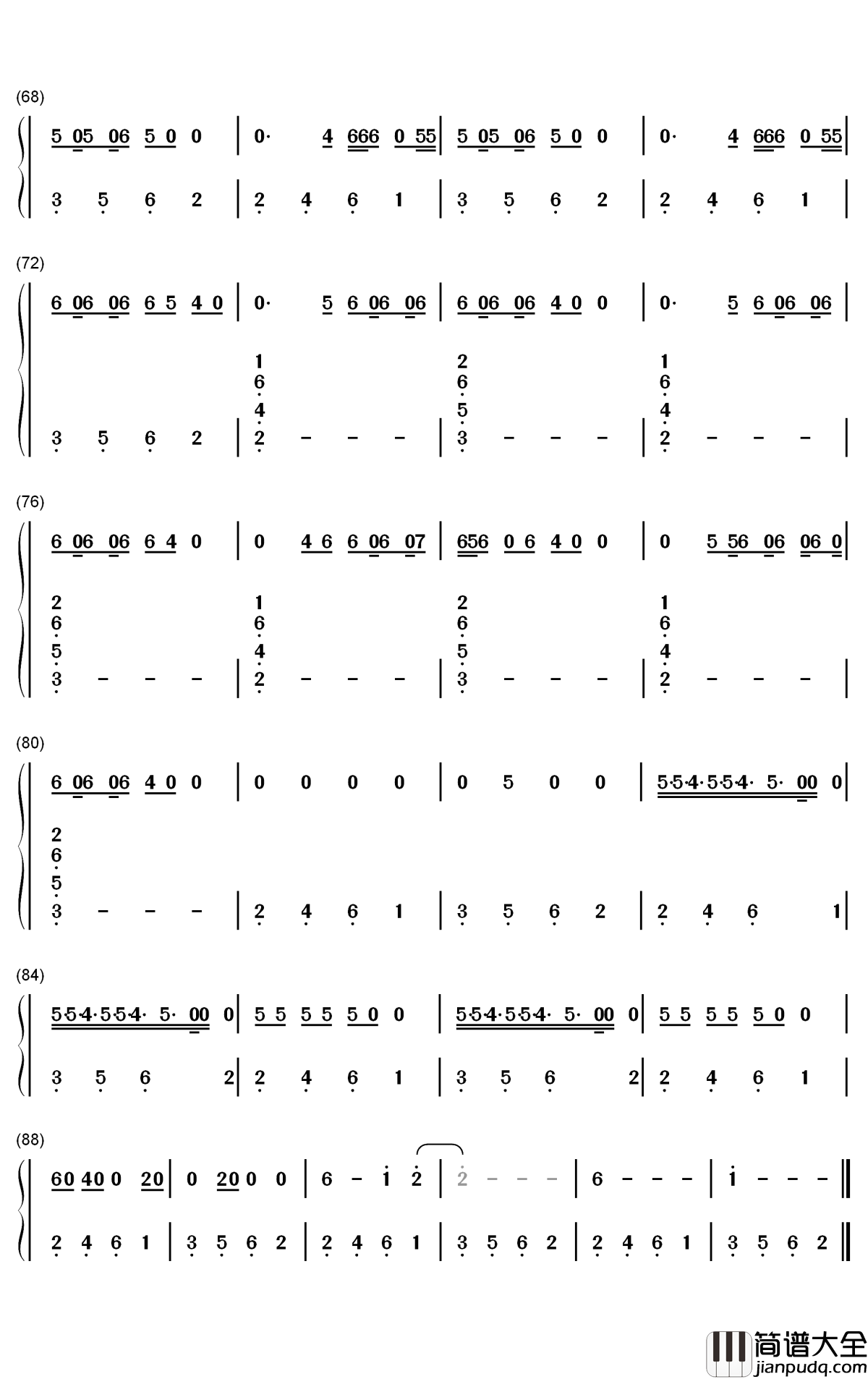 Pain_1993钢琴简谱_数字双手_Drake