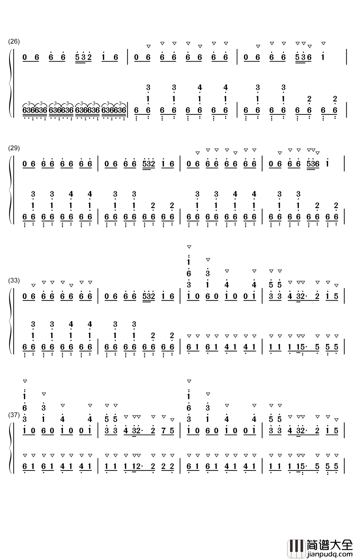 1UP钢琴简谱_数字双手_猎豹移动公司