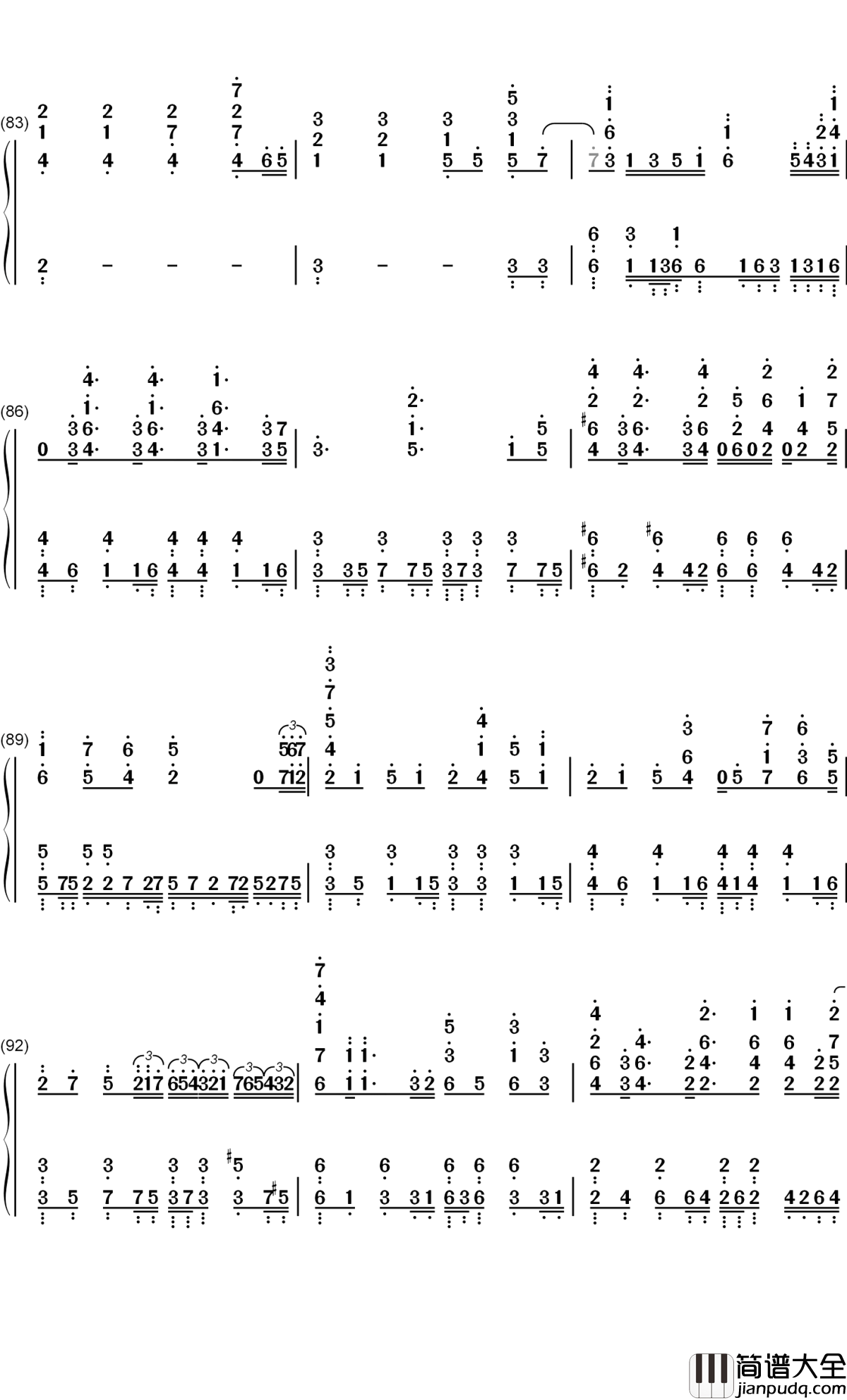 光の道標钢琴简谱_数字双手_鹿乃