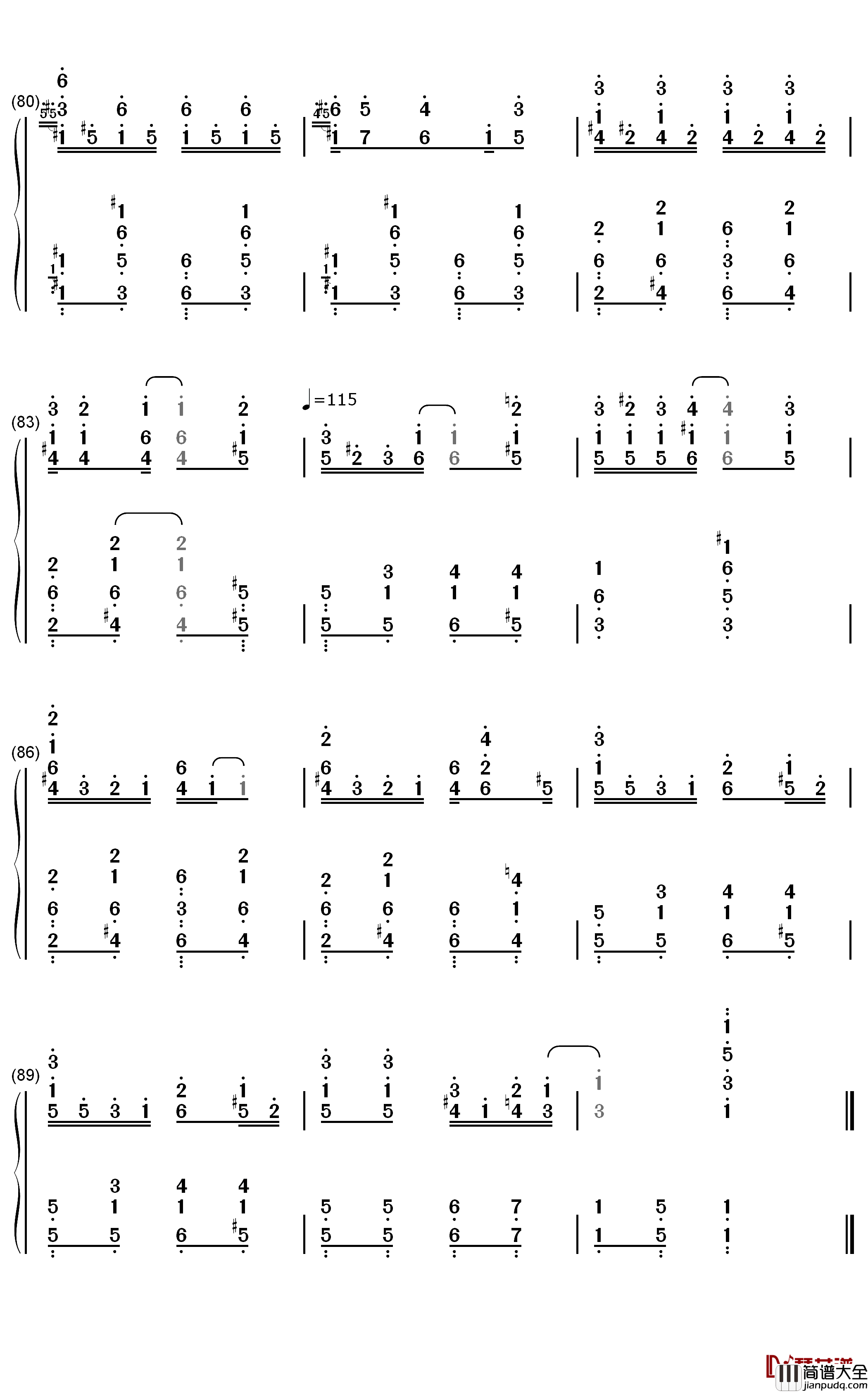 Lovers_Lane_Glide钢琴简谱_数字双手_Calvin_Woolsey